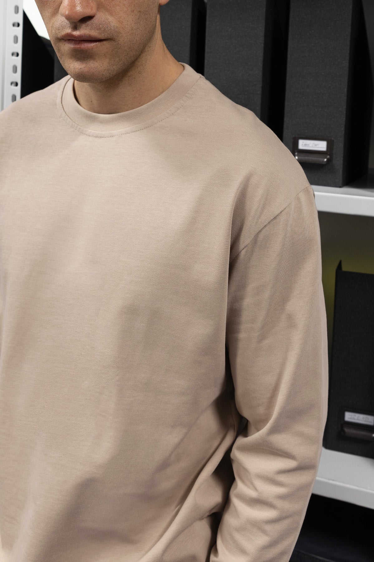BASIC UZUN KOL T-SHIRT - BEJ - T-SHIRT