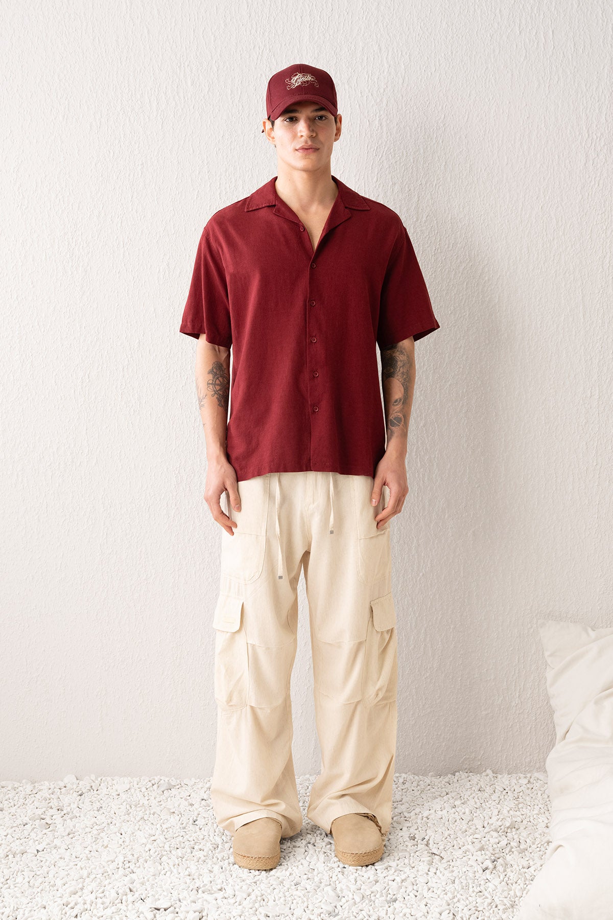 KETEN KARGO BEJ PANTOLON