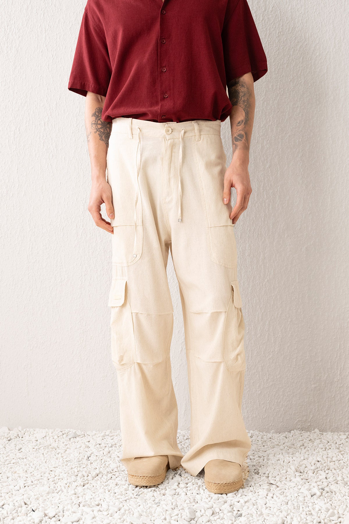 KETEN KARGO BEJ PANTOLON