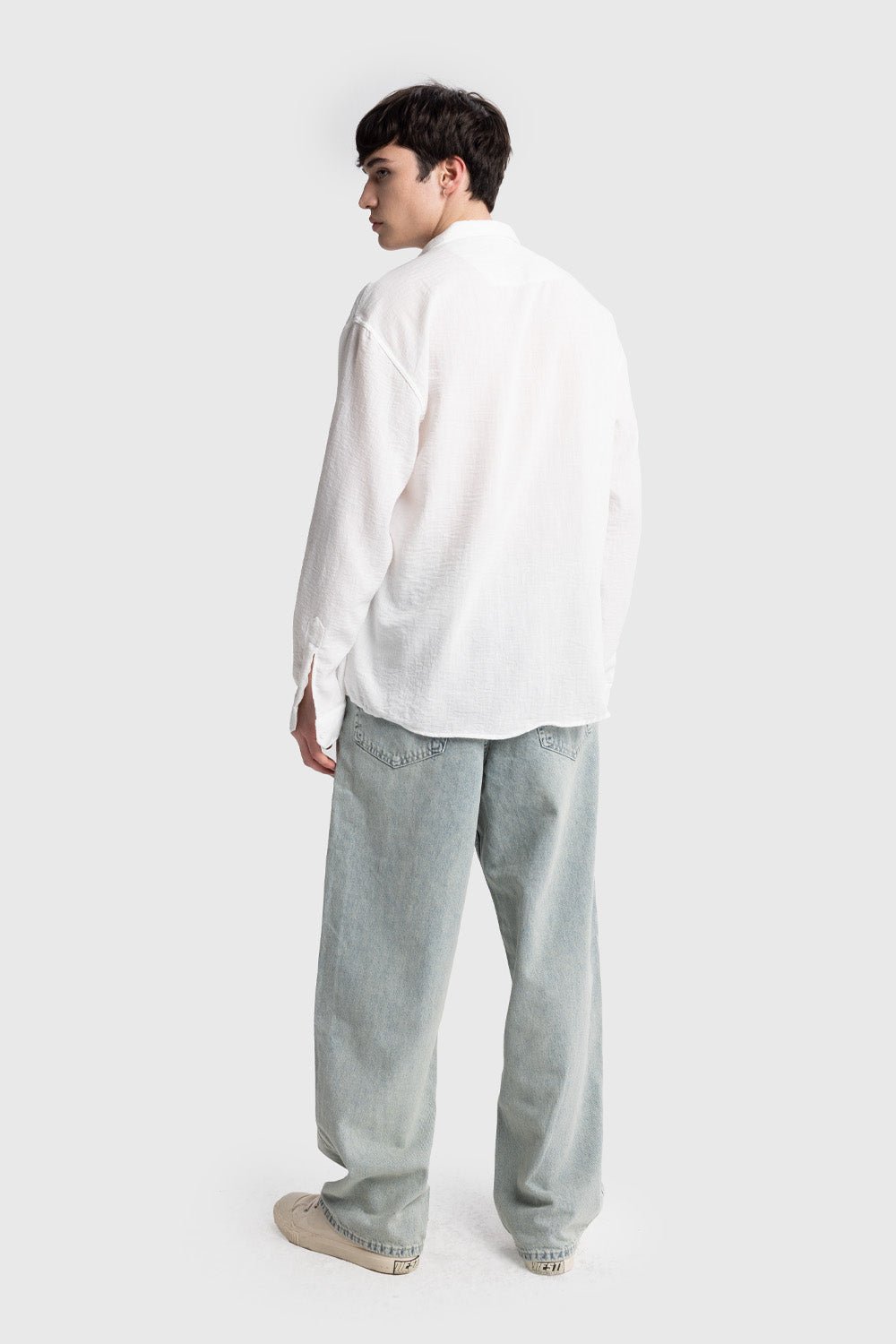 OVERSIZE DÖKÜMLÜ GÖMLEK - BEYAZ - GÖMLEK
