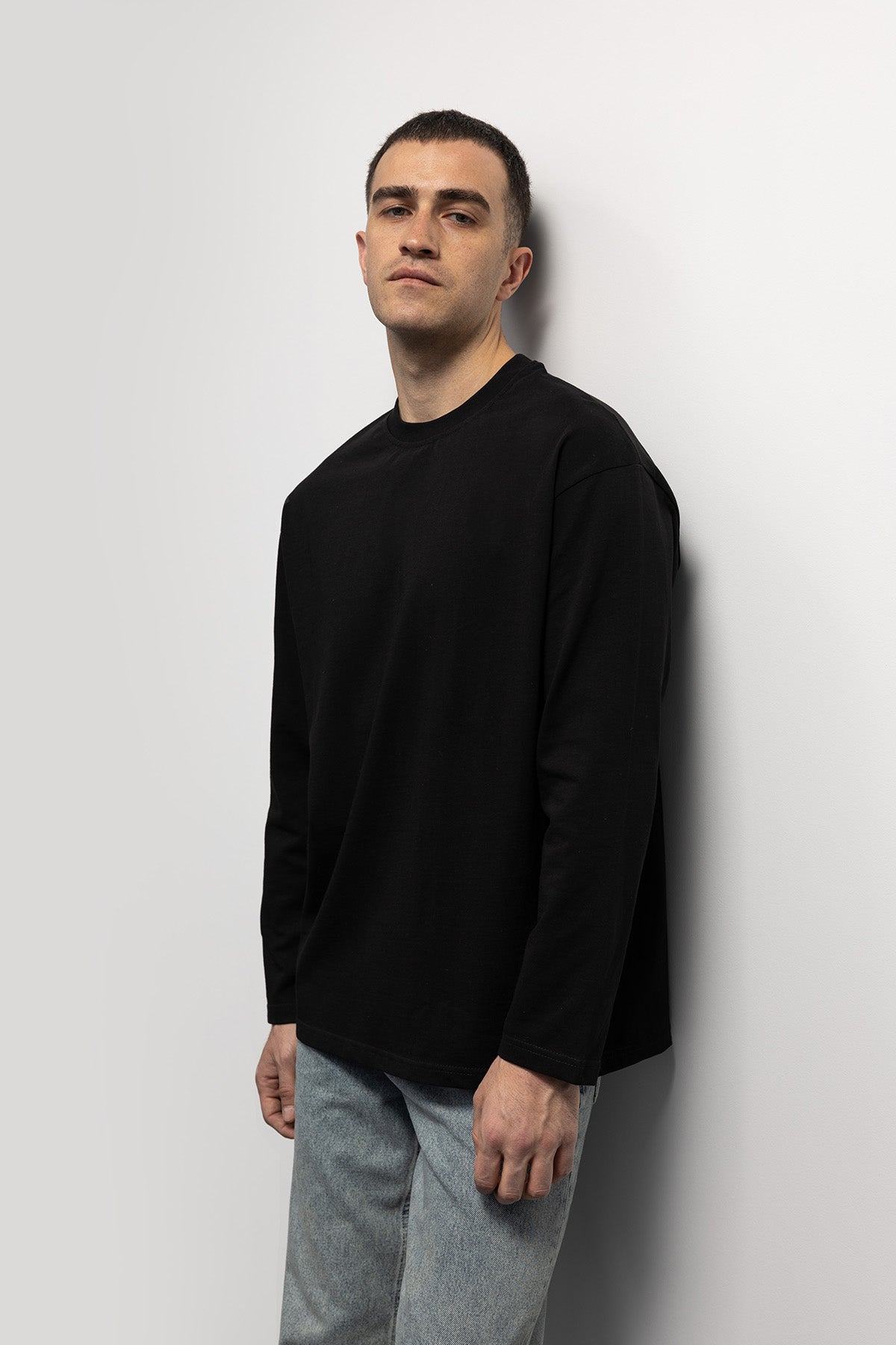 BASIC UZUN KOL T-SHIRT - SİYAH - T-SHIRT