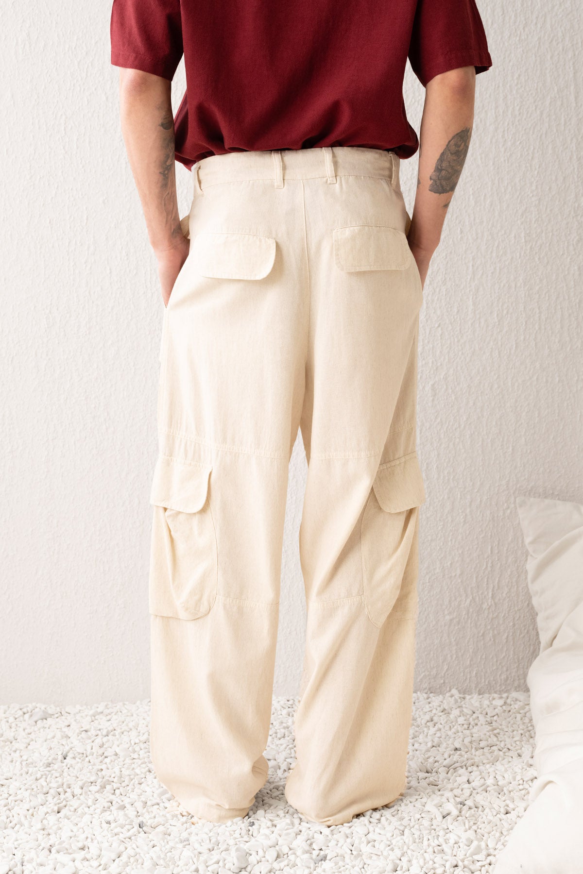 KETEN KARGO BEJ PANTOLON