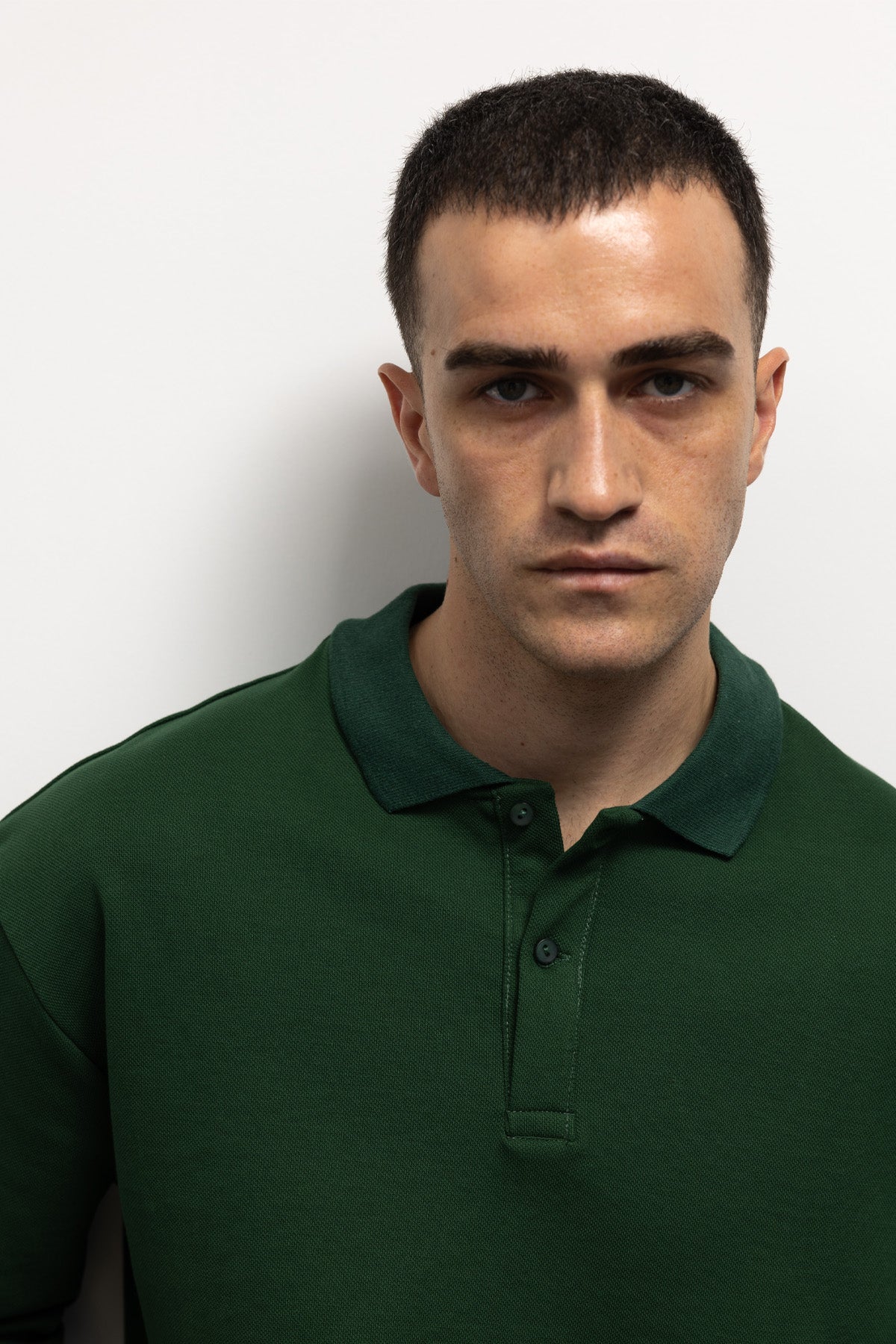 UZUN KOL POLO YAKA T-SHIRT - YEŞİL - T-SHIRT