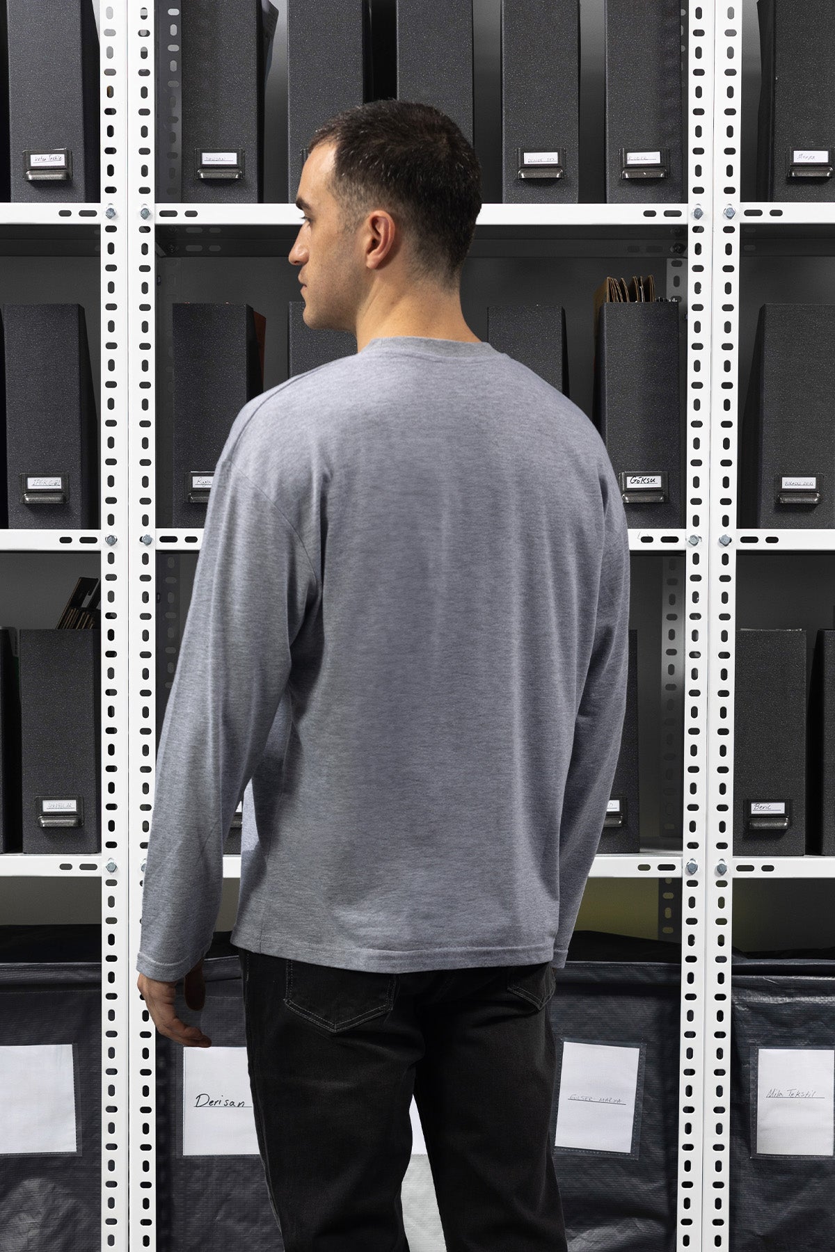 BASIC UZUN KOL T-SHIRT - GRİ - T-SHIRT