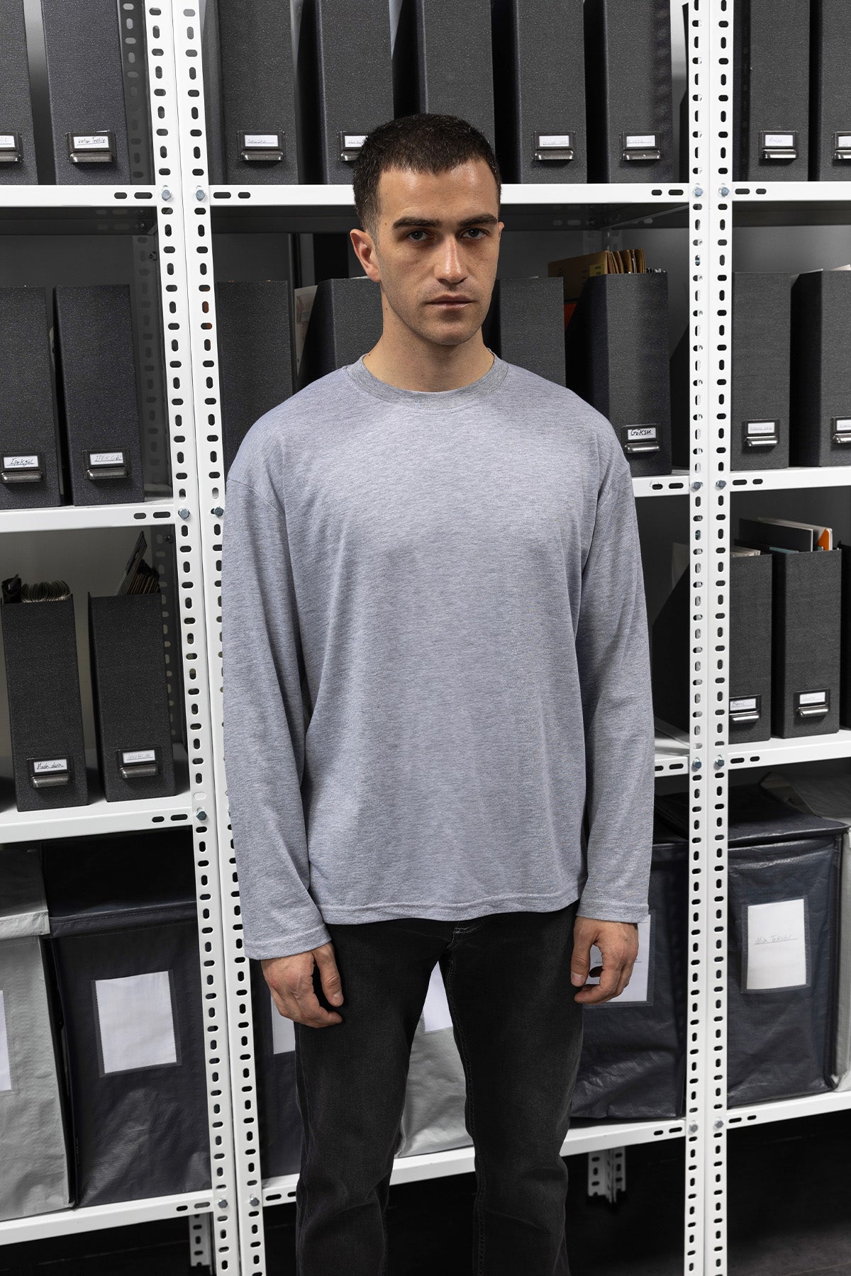 BASIC UZUN KOL T-SHIRT - GRİ - T-SHIRT