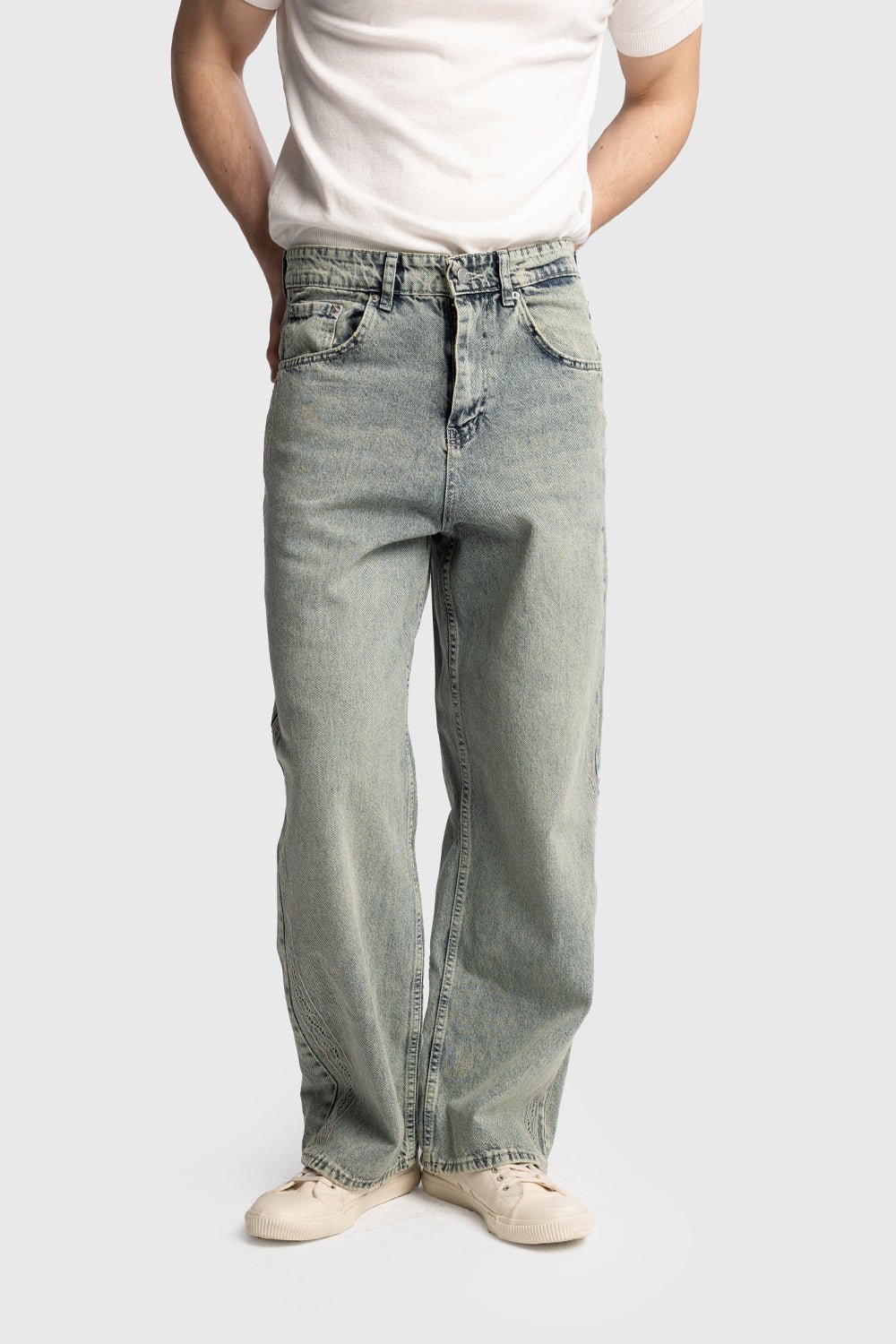 İŞLEMELİ BAGGY JEAN - MAVİ - jean