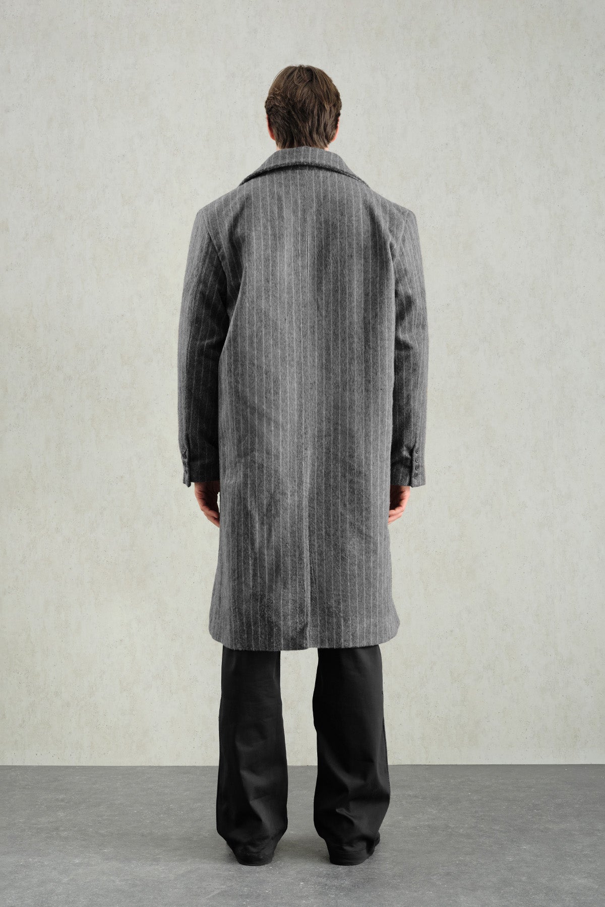 ÇİZGİLİ KAŞE GRİ KABAN