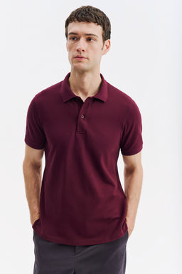 Kısa Kol Polo Yaka Bordo T-Shirt