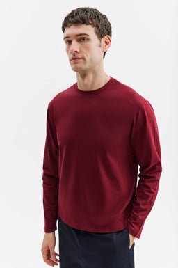 Uzun Kol Regular Fit Bordo T-Shirt