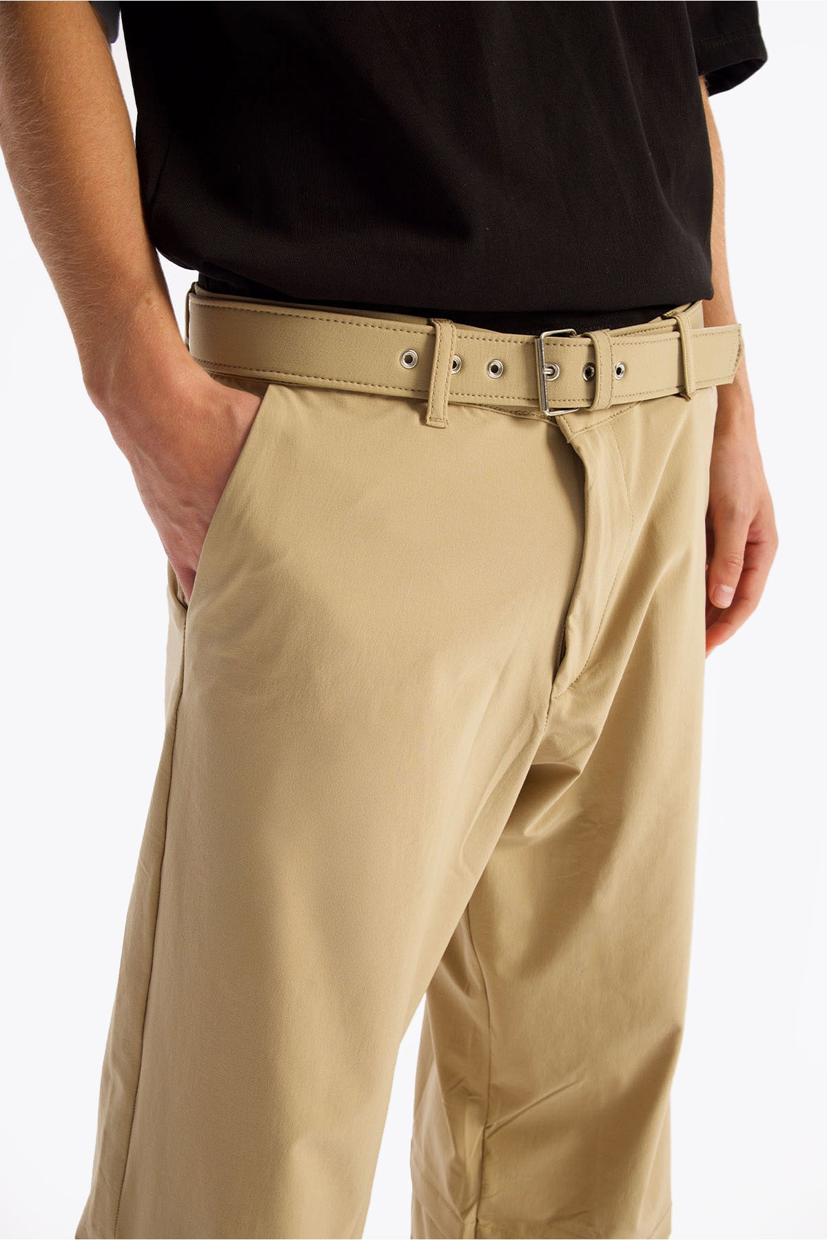 KEMERLİ PARAŞÜT PANTOLON - BEJ - PANTOLON