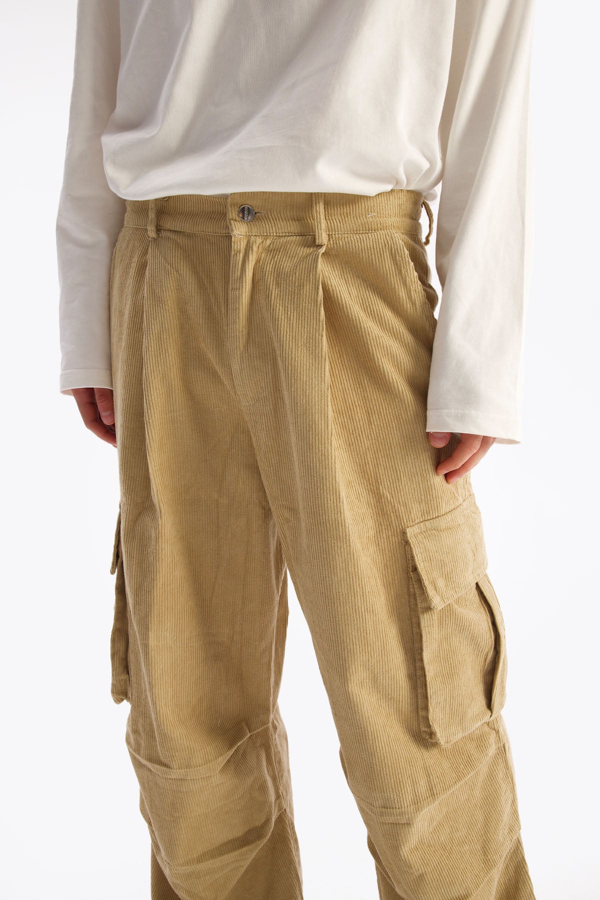 KARGO KADİFE PANTOLON - BEJ - PANTOLON