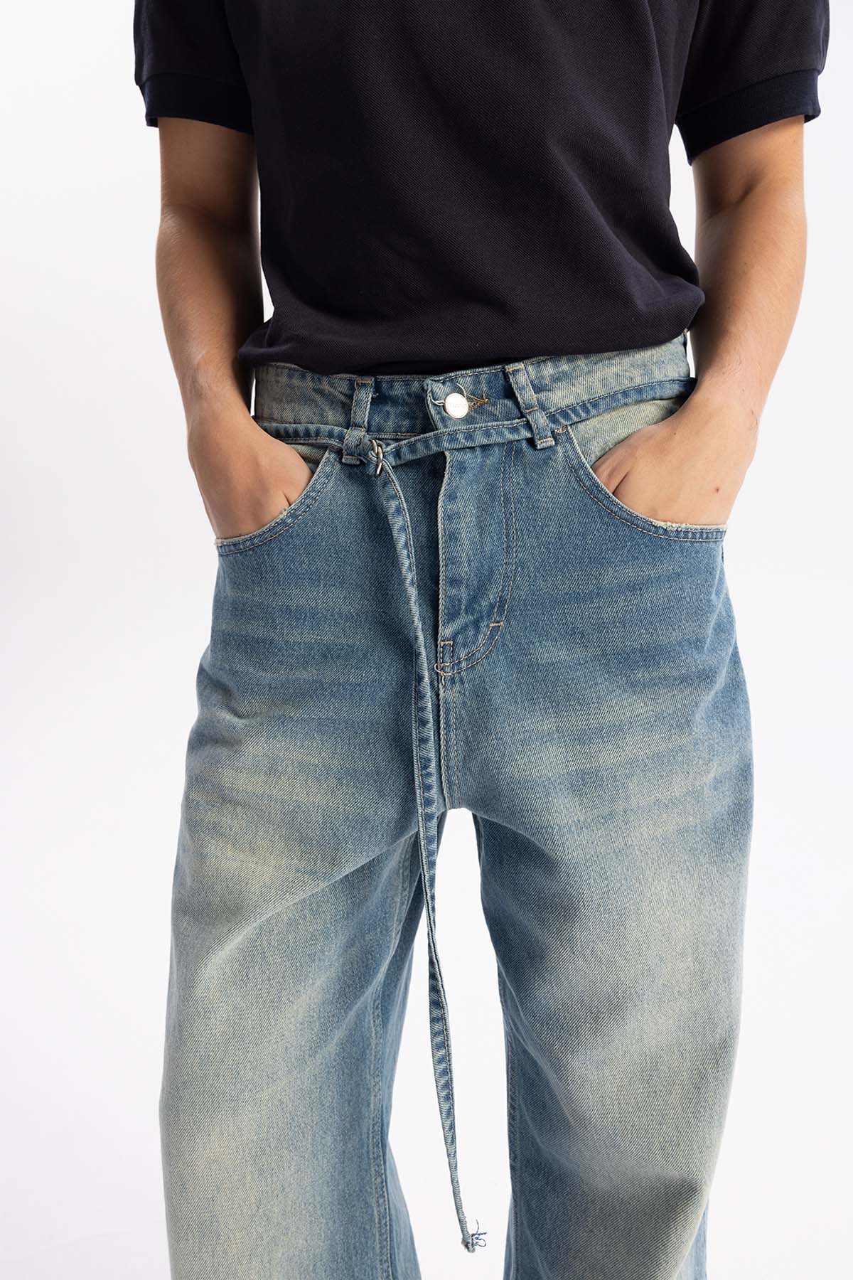 KEMERLİ BAGGY JEAN - MAVİ - JEAN