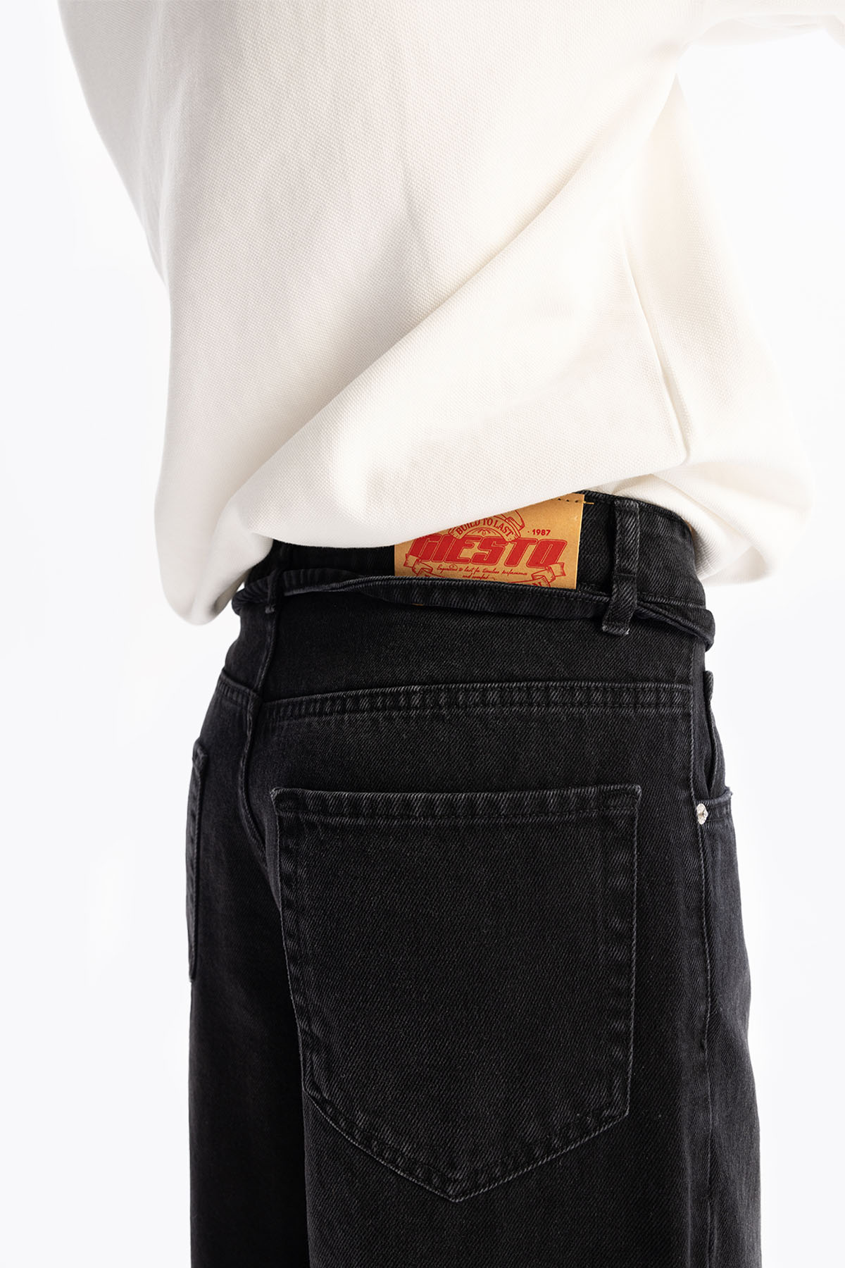 KEMERLİ BAGGY JEAN - SİYAH - JEAN