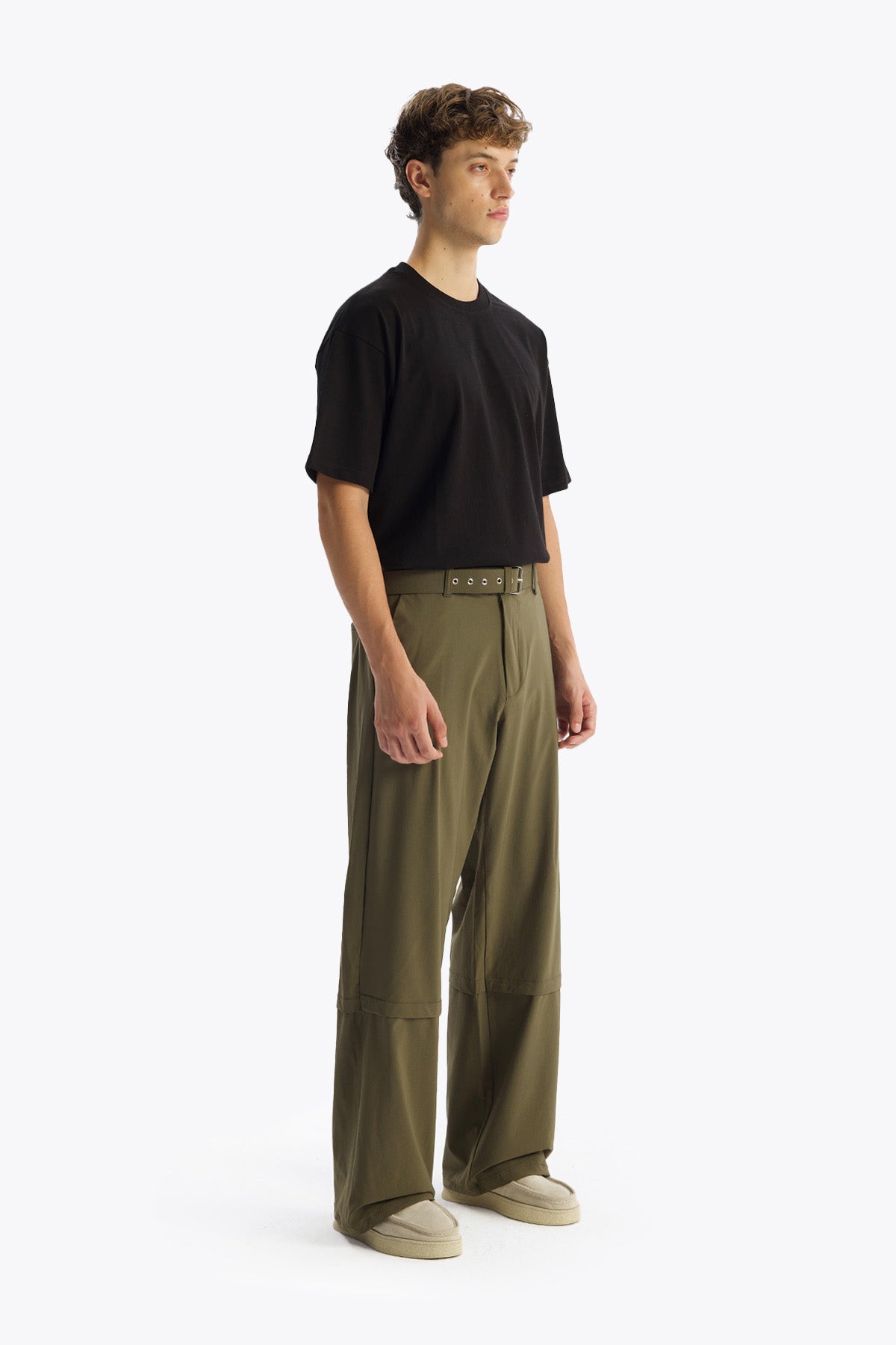 KEMERLİ PARAŞÜT PANTOLON - HAKİ - PANTOLON