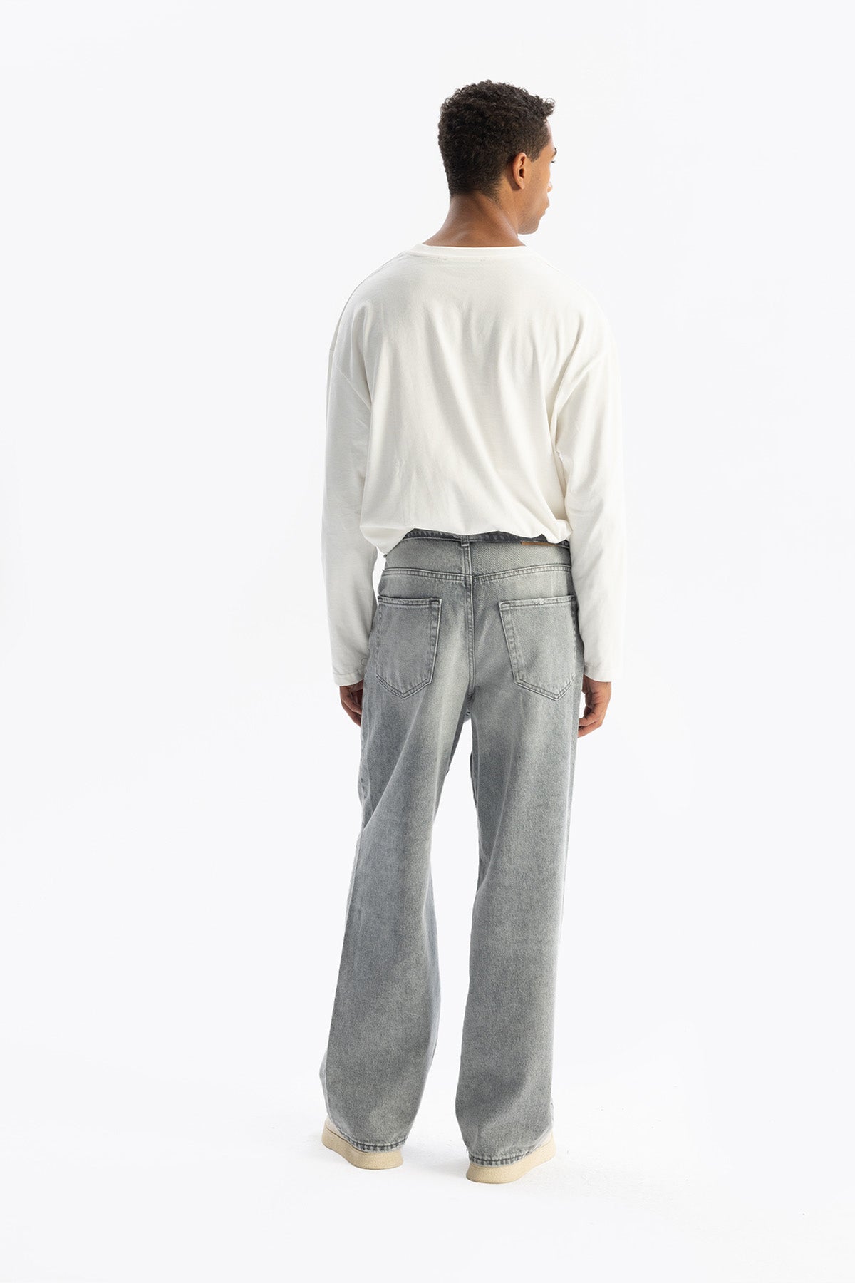 KEMERLİ BAGGY JEAN - GRİ - JEAN