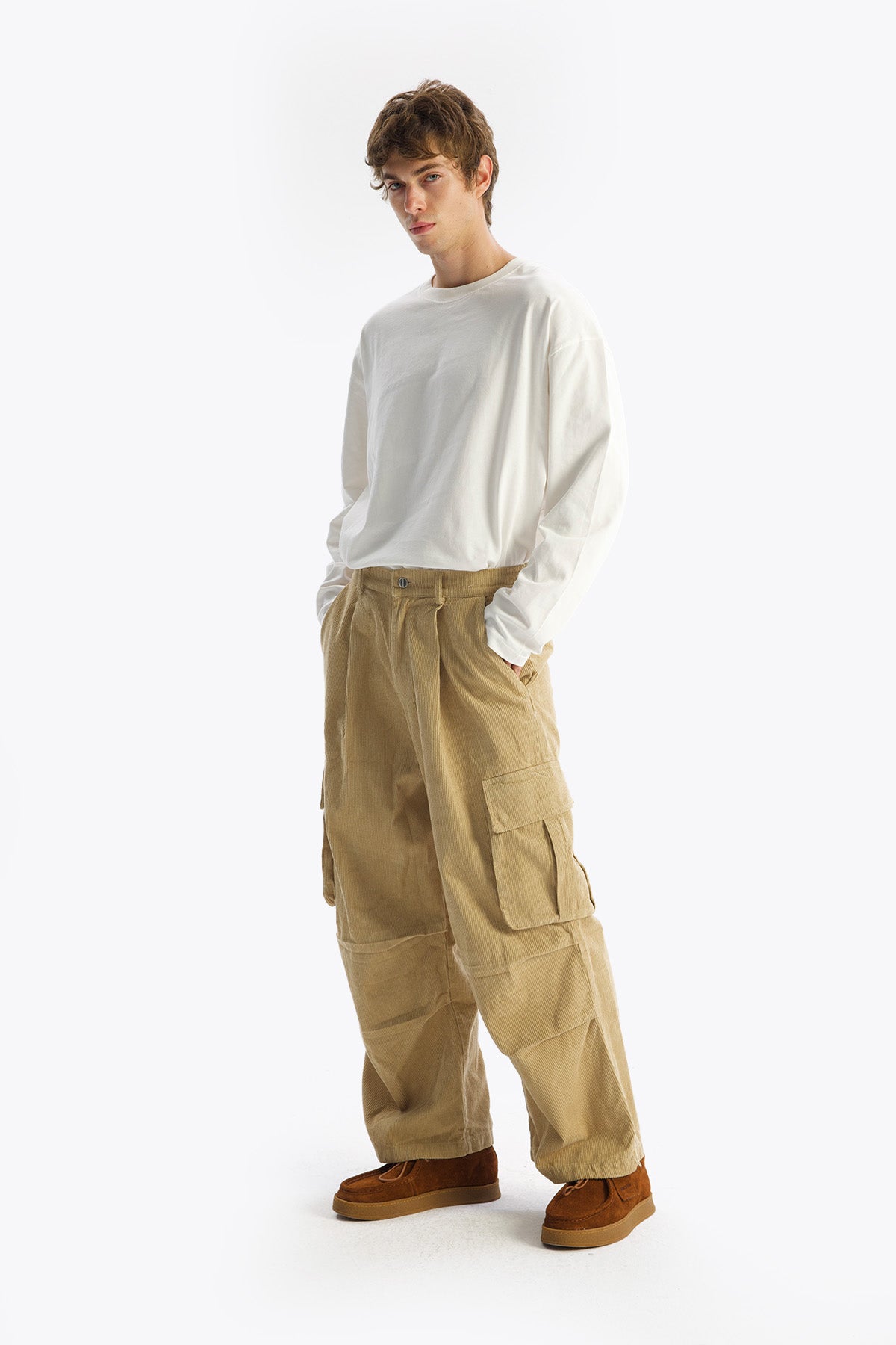 KARGO KADİFE PANTOLON - BEJ - PANTOLON