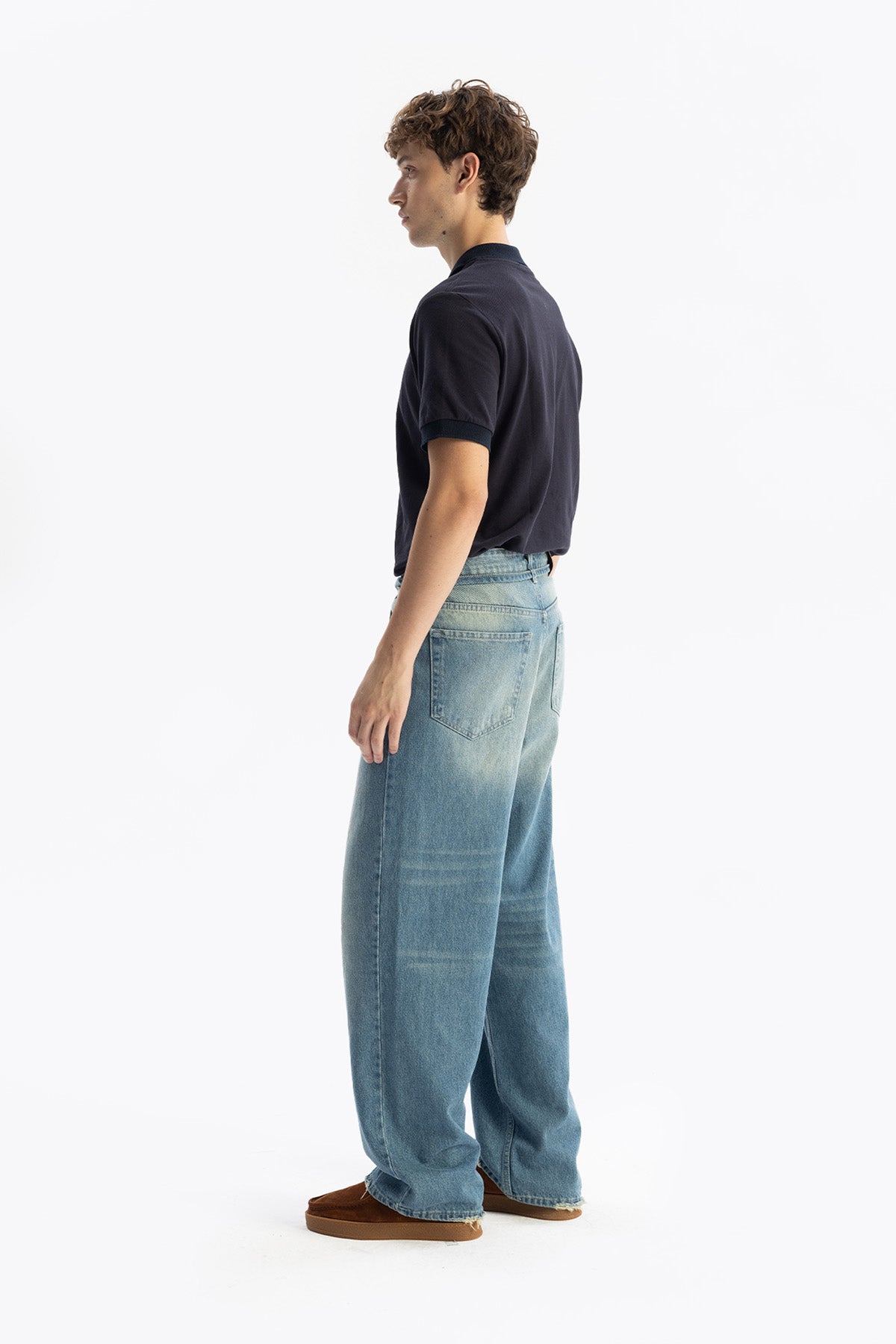 KEMERLİ BAGGY JEAN - MAVİ - JEAN
