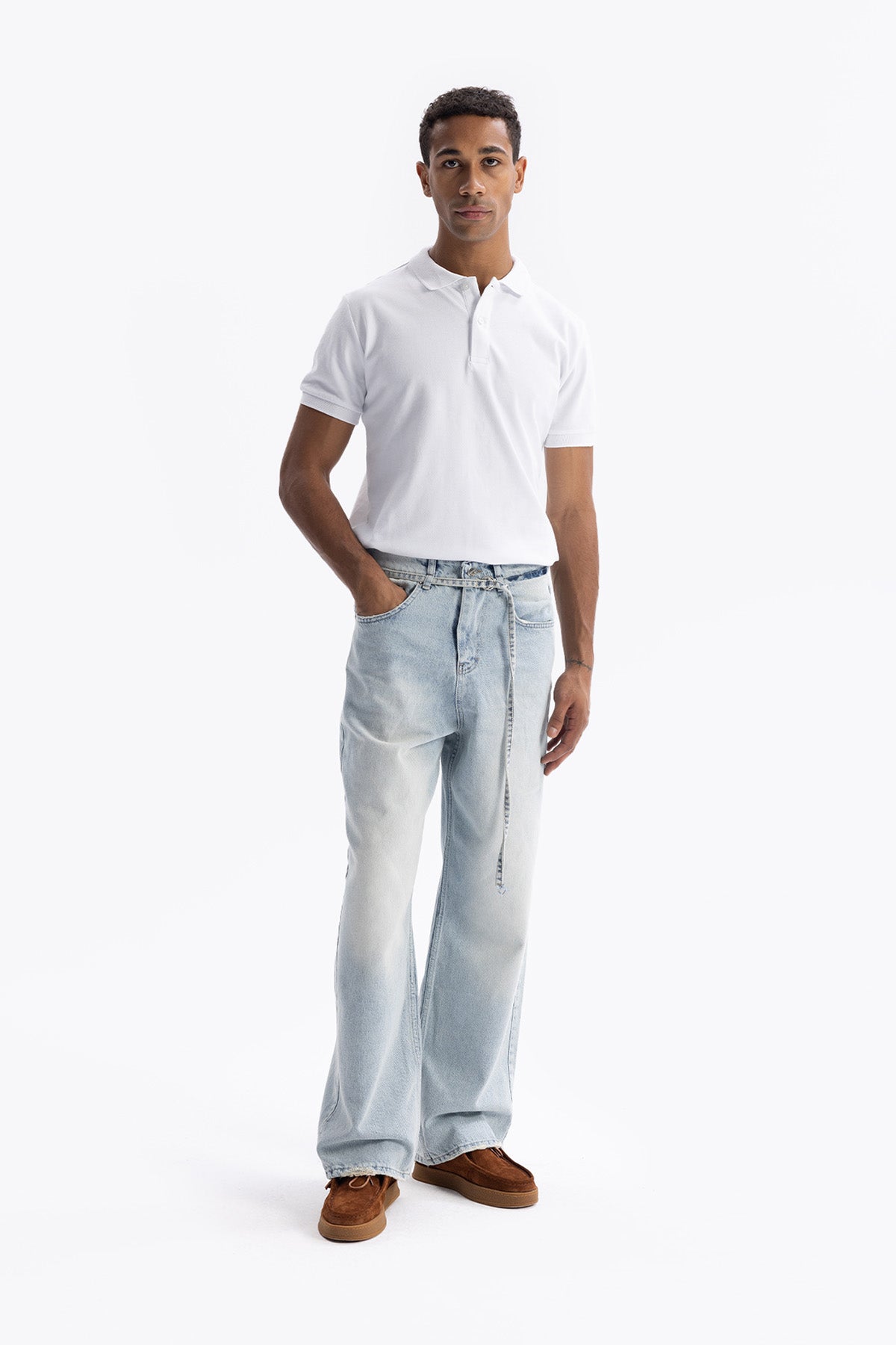 KEMERLİ BAGGY JEAN - AÇIK MAVİ - JEAN