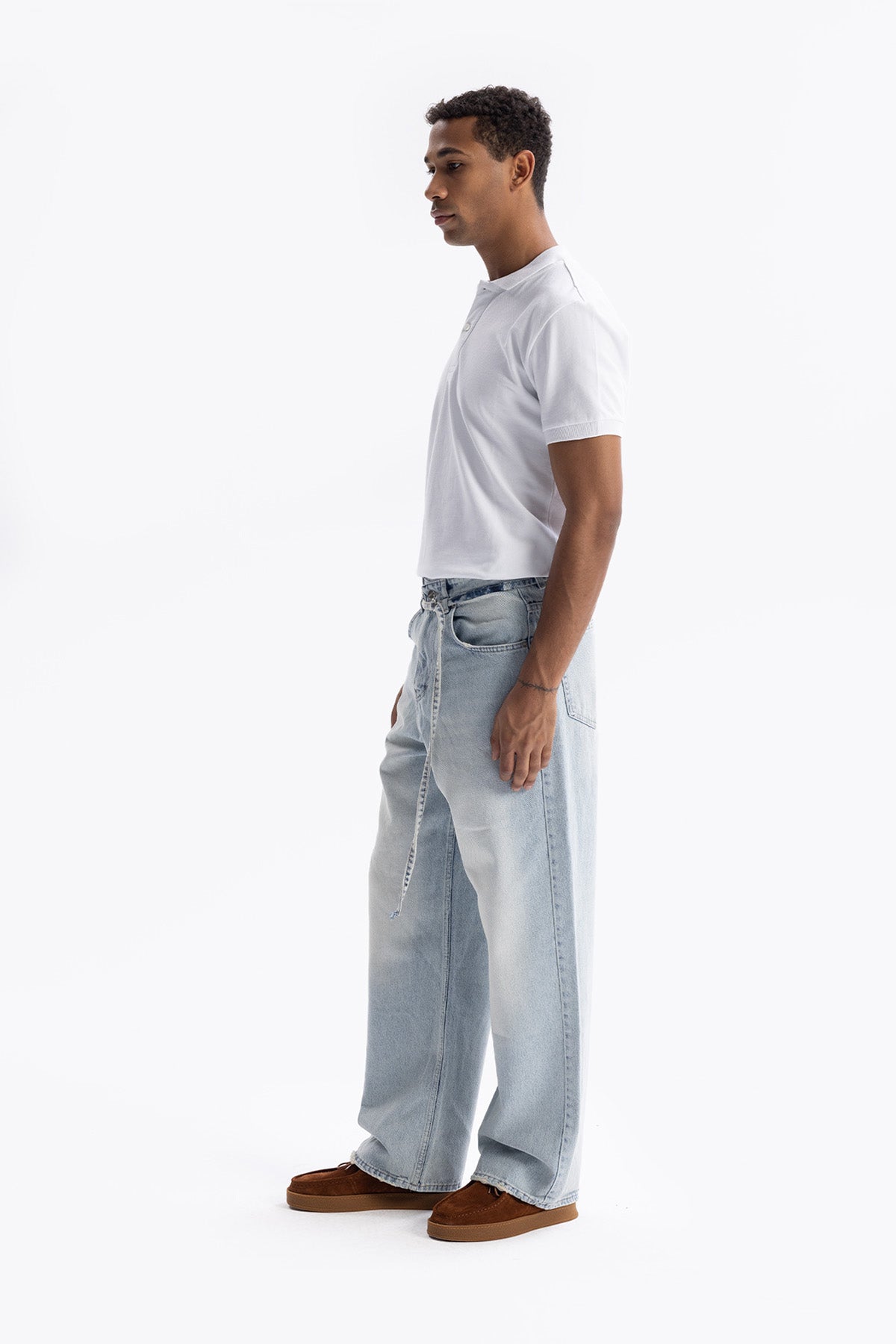 KEMERLİ BAGGY JEAN - AÇIK MAVİ - JEAN