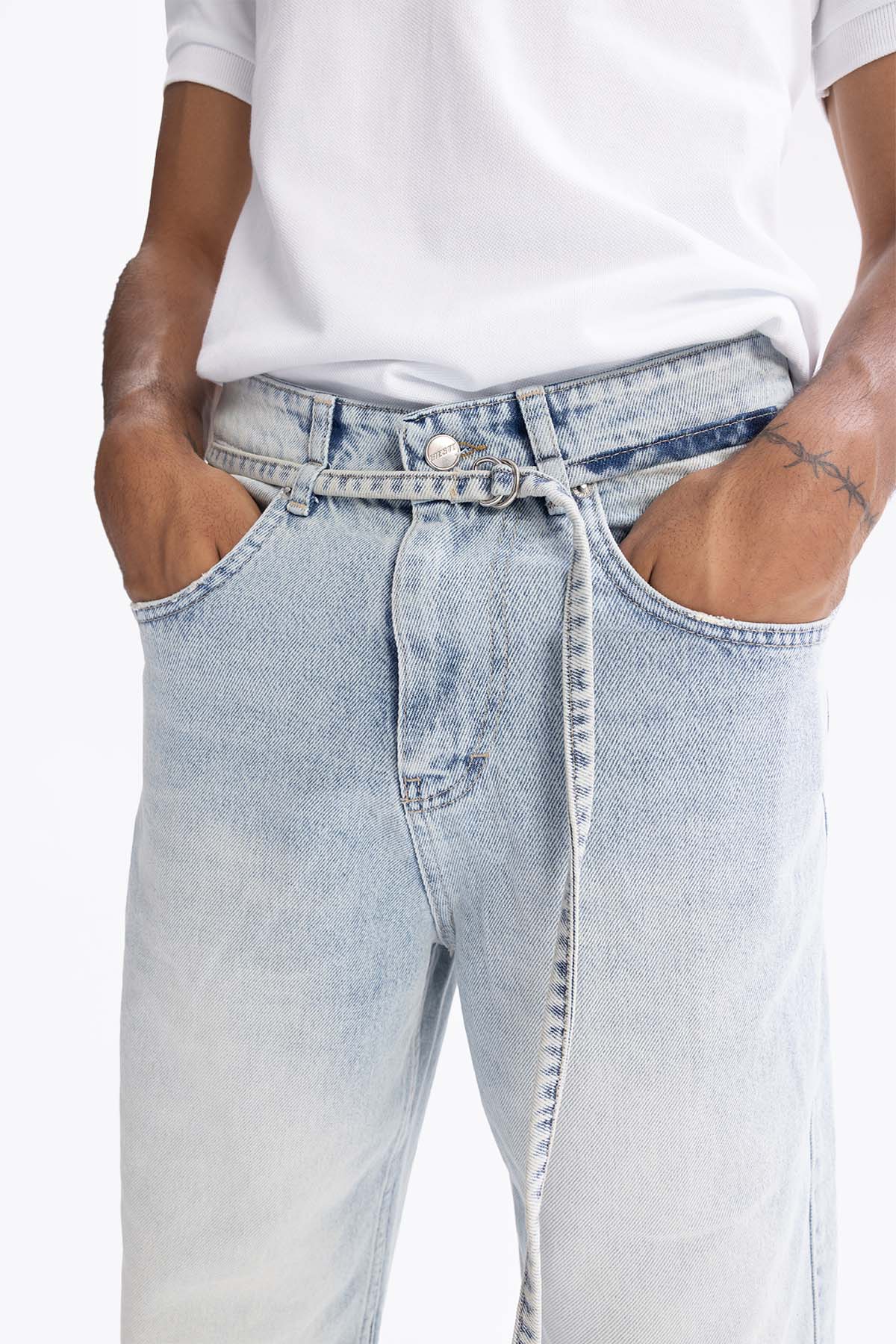 KEMERLİ BAGGY JEAN - AÇIK MAVİ - JEAN
