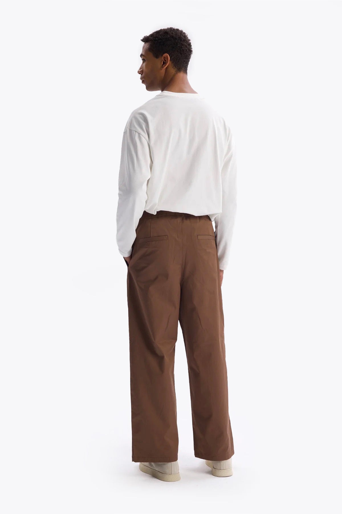 KEMERLİ KUMAŞ PANTOLON - KAHVERENGİ - PANTOLON