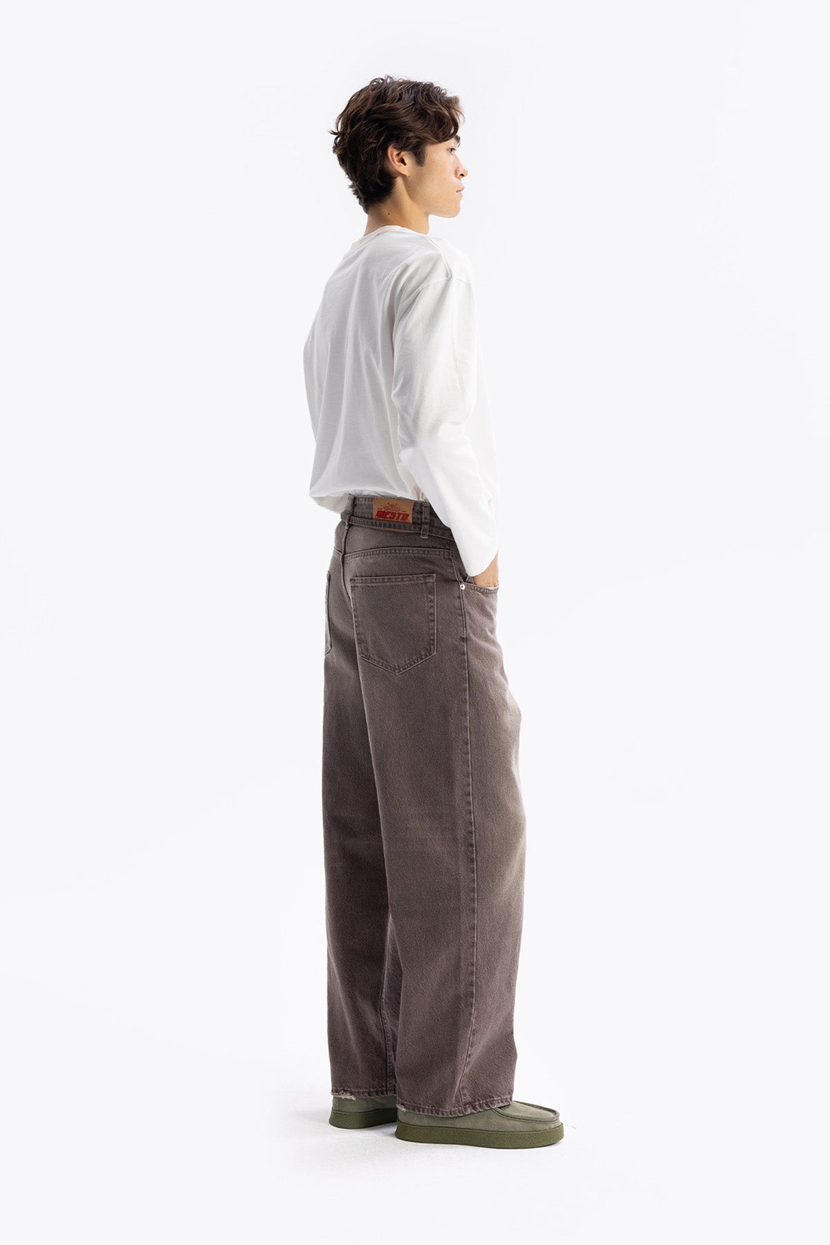 KEMERLİ BAGGY JEAN - KAHVERENGİ - JEAN