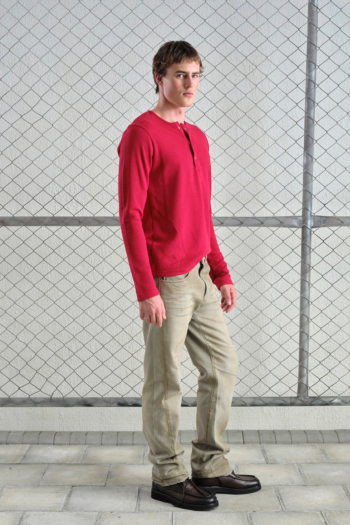 METAL ÇITÇITLI UZUN KOLLU BORDO T-SHIRT