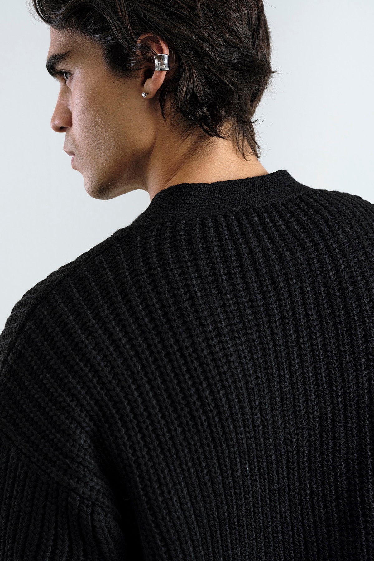 BASIC DOKULU SİYAH HIRKA