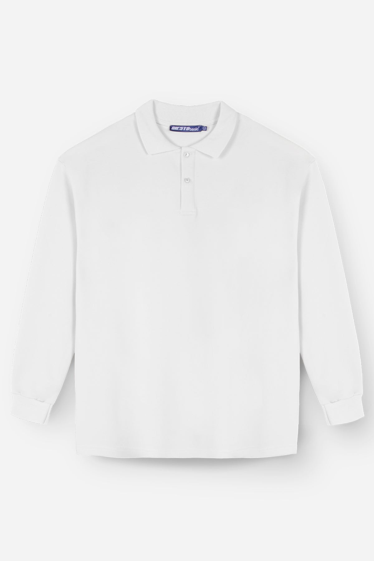 UZUN KOL POLO YAKA T-SHIRT - BEYAZ - T-SHIRT