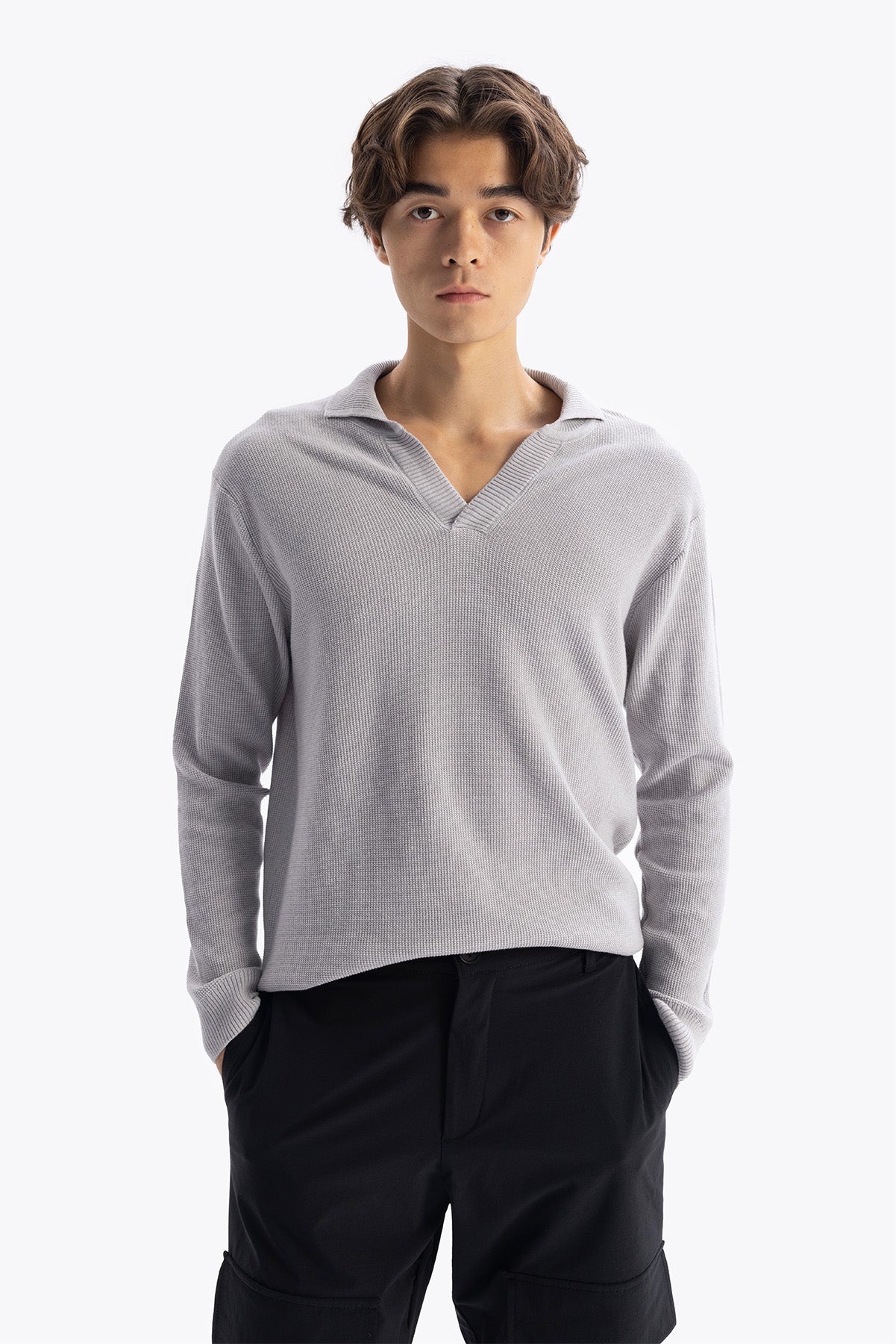 DENİZCİ YAKA TRİKO - GRİ - KAZAK