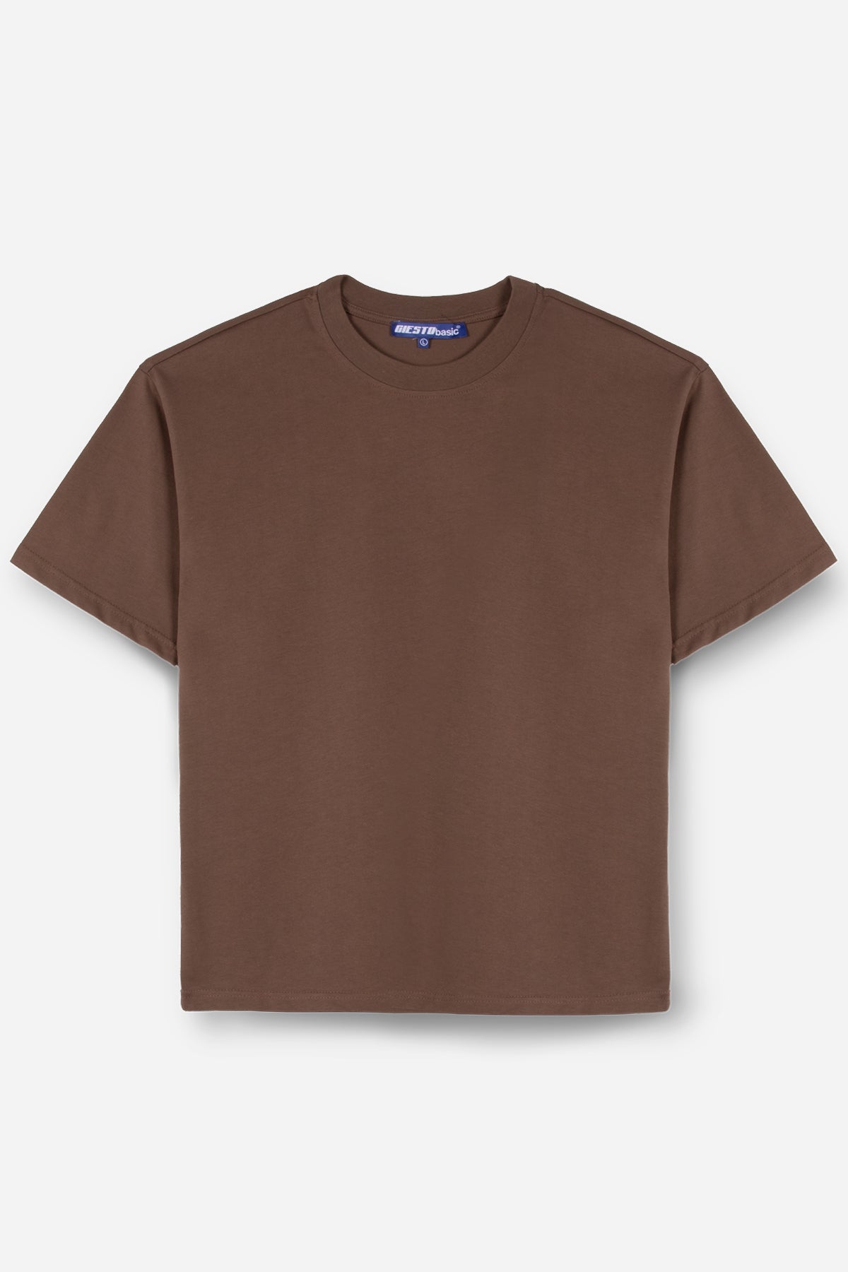 BASIC KISA KOL T-SHIRT - KAHVERENGİ - T-SHIRT