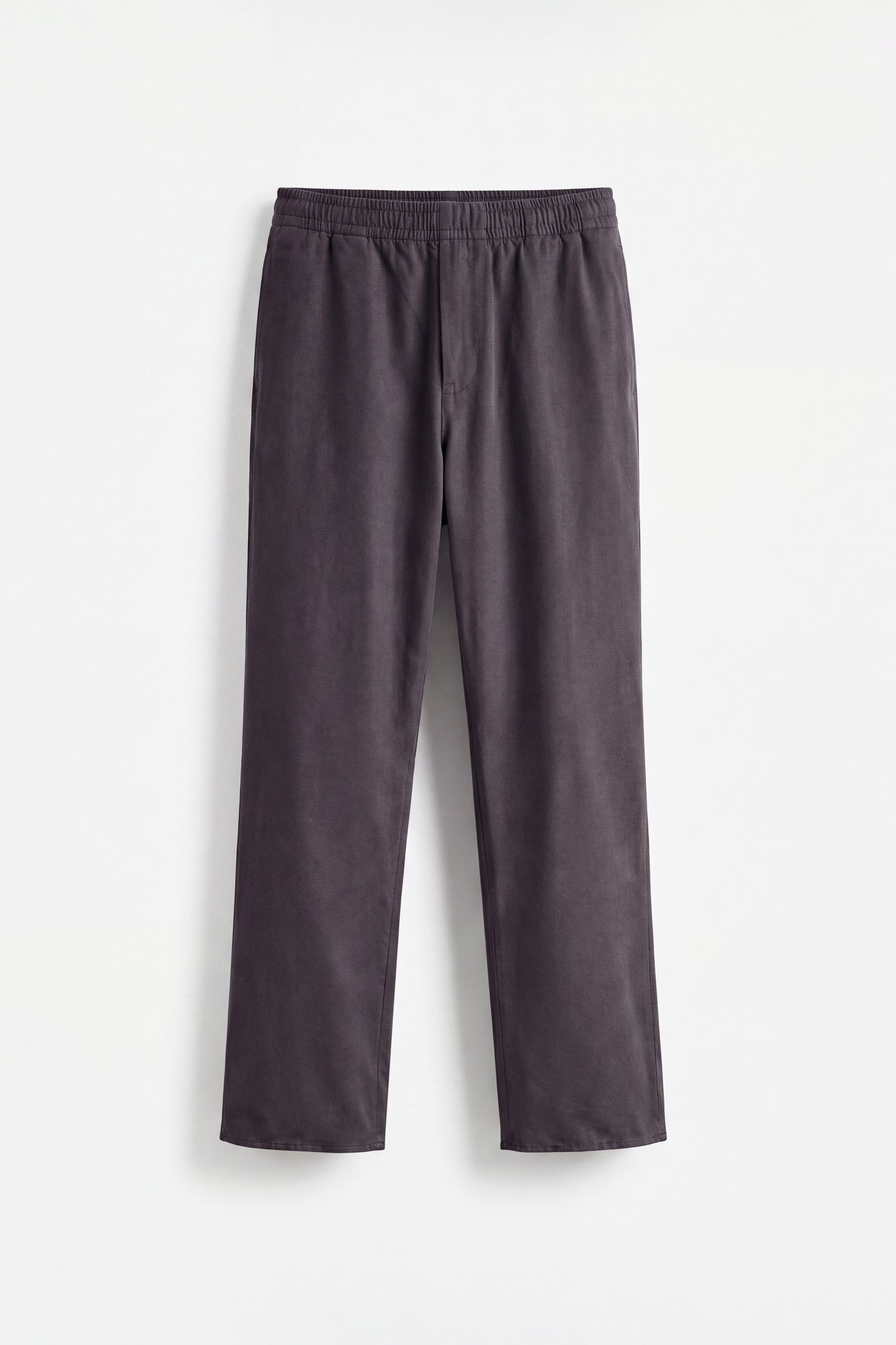 ELASTIC WAIST GABARDINE CHINO ANTHRACITE TROUSERS