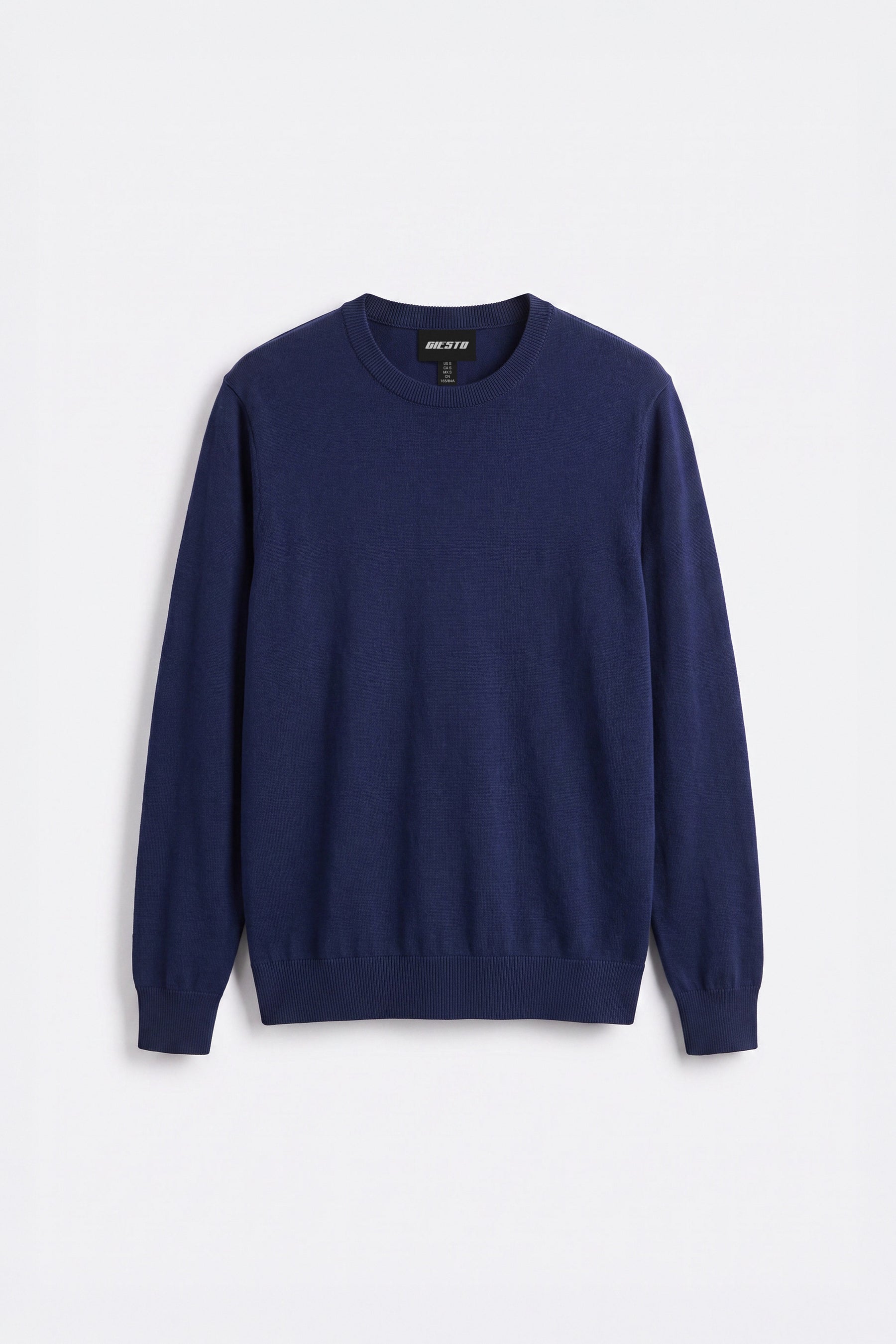 LONG SLEEVE TURTLENECK NAVY BLUE KNITTED T-SHIRT