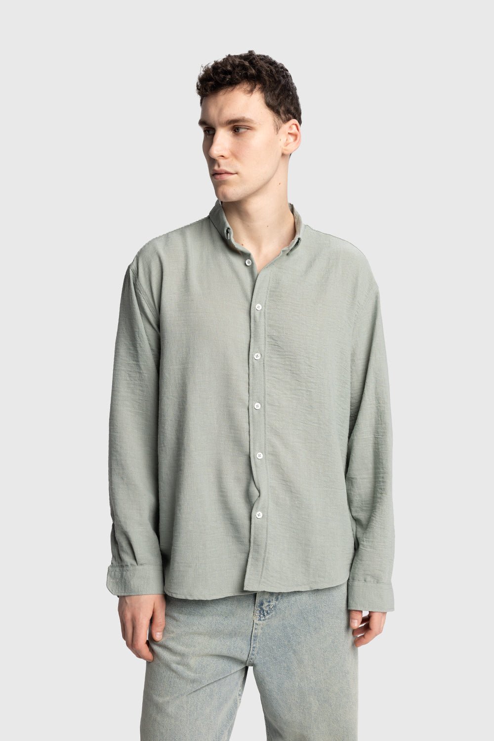 OVERSIZED DRAPED SHIRT - MINT
