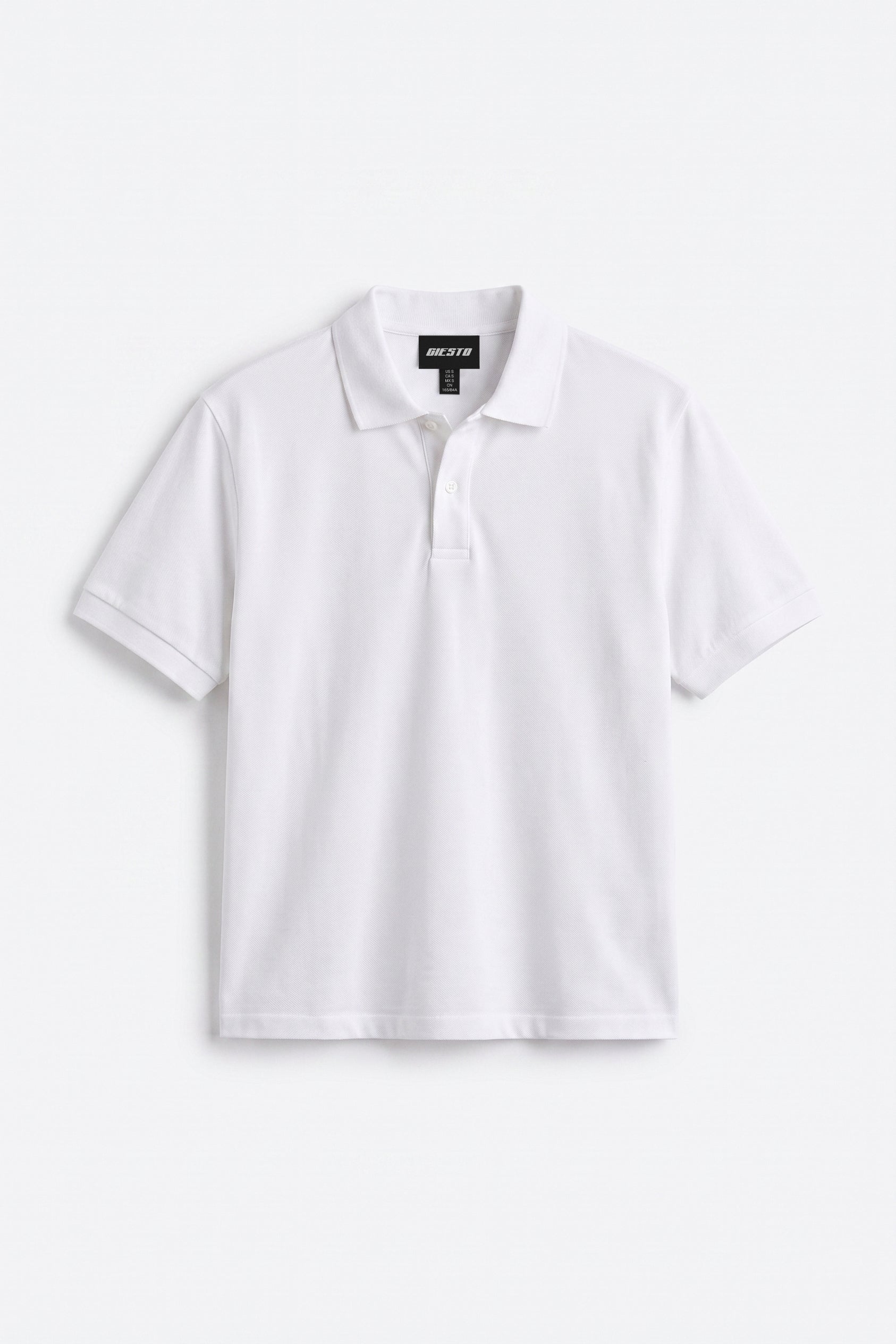 KISA KOL POLO YAKA BEYAZ T-SHIRT