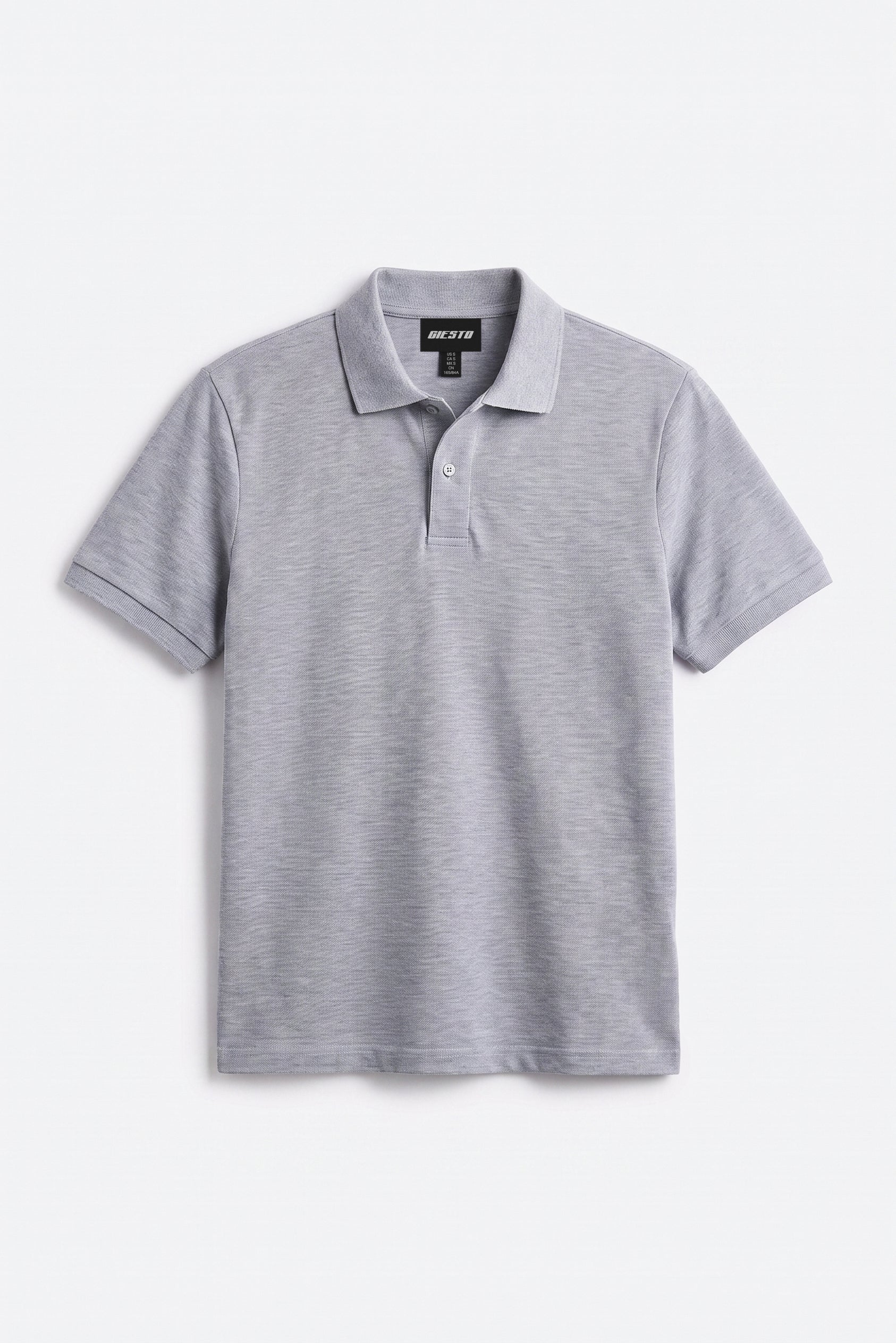 SHORT SLEEVE POLO COLLAR GREY T-SHIRT