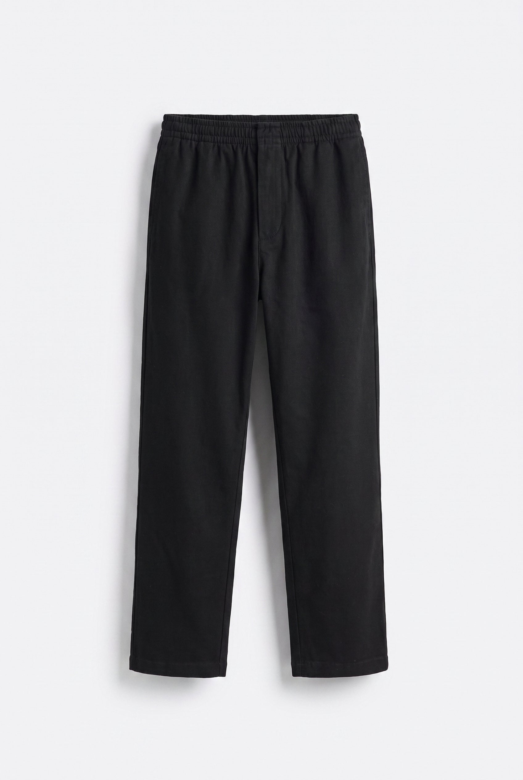 BELİ LASTİKLİ GABARDIN SİYAH PANTOLON
