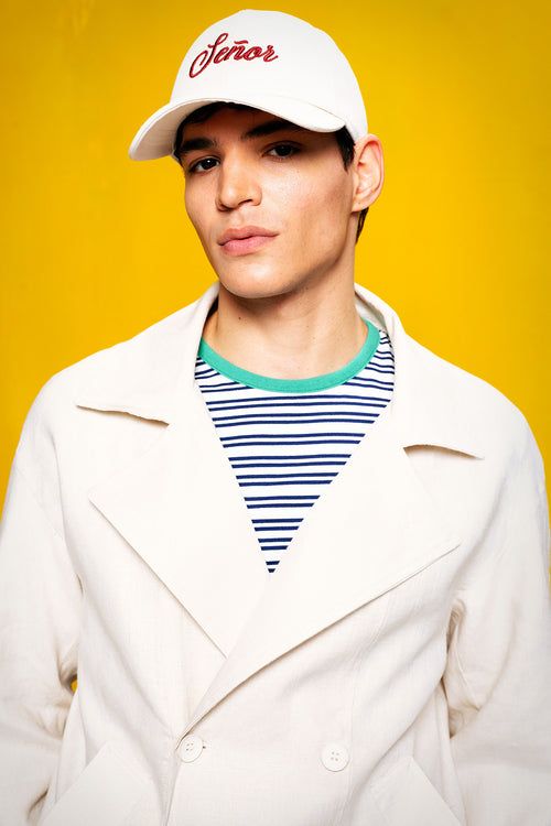100% LINEN DOUBLE-BREASTED BEIGE JACKET