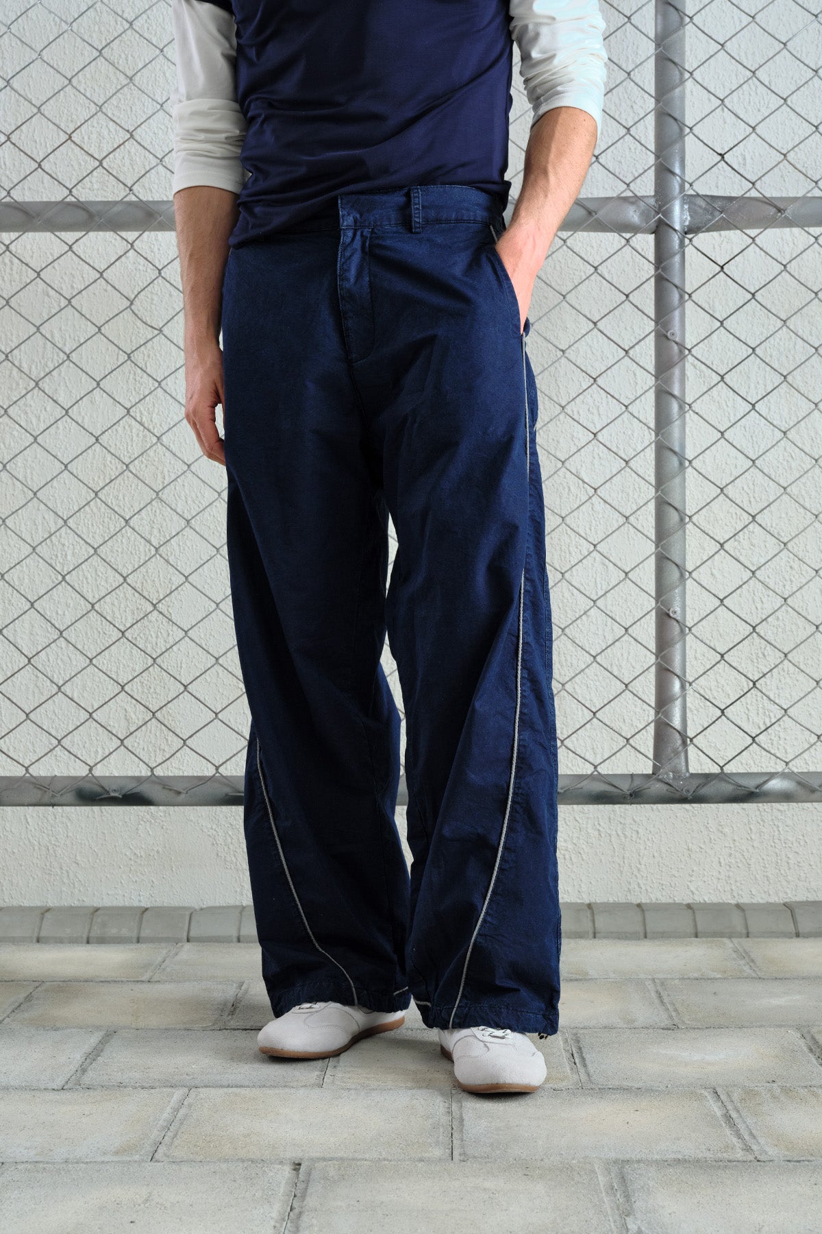 WASHED TRACKSUIT BOTTOMS NAVY