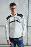 BIKER WHITE LEATHER JACKET