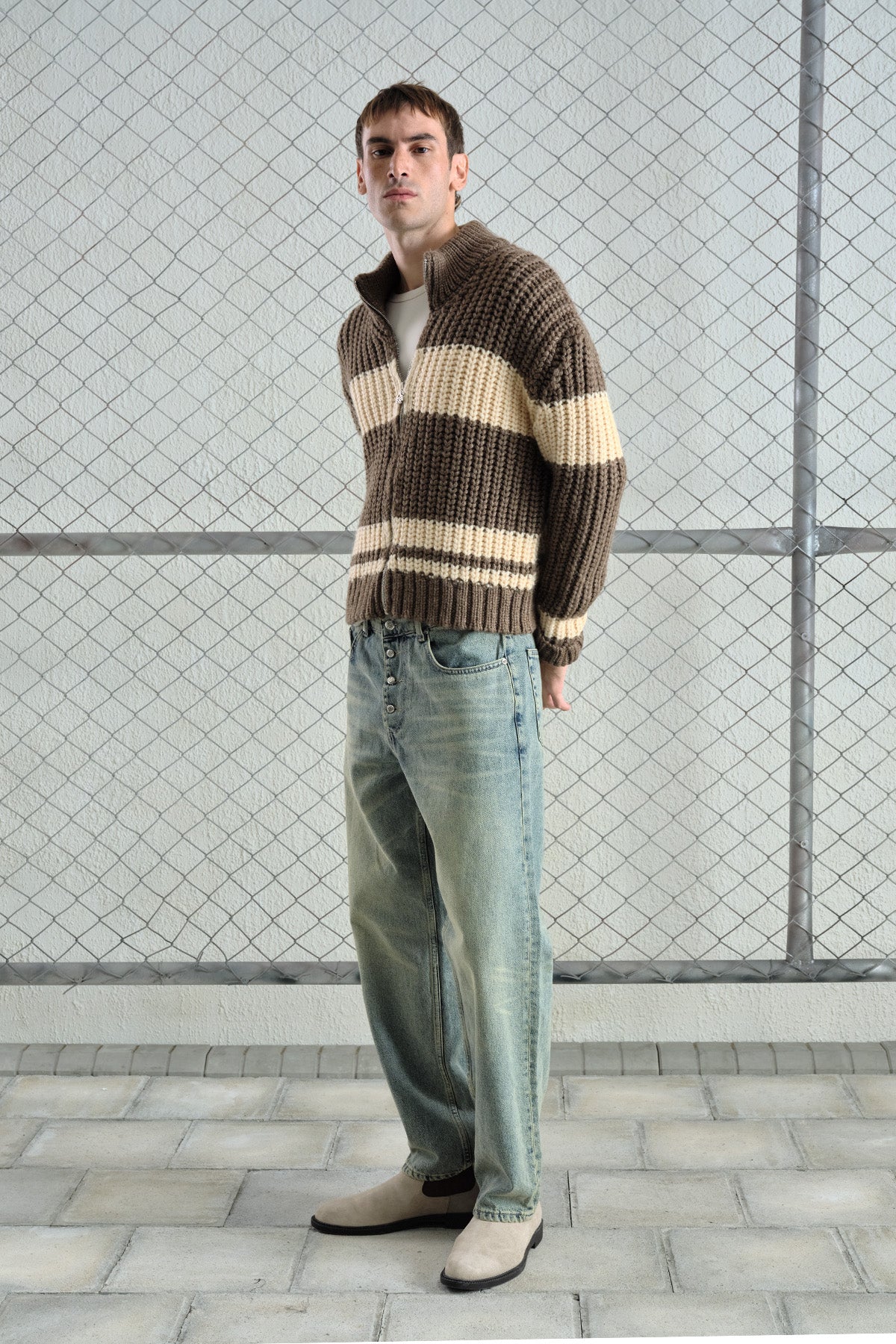 FERMUARLI TRİKO KAHVERENGİ HIRKA