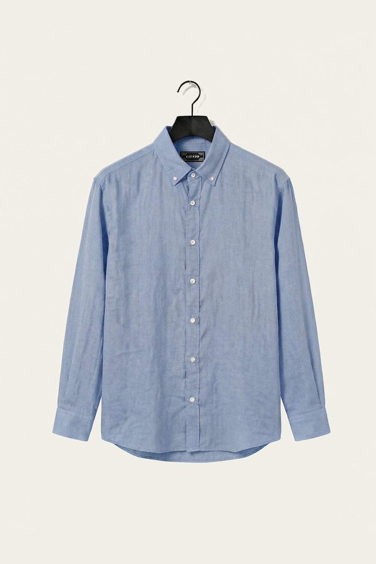 OVERSIZE DÖKÜMLÜ AÇIK MAVİ FRESH KETEN GÖMLEK