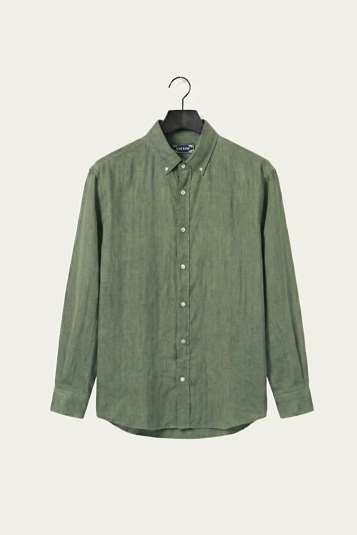 OVERSIZE DÖKÜMLÜ HAKİ FRESH KETEN GÖMLEK