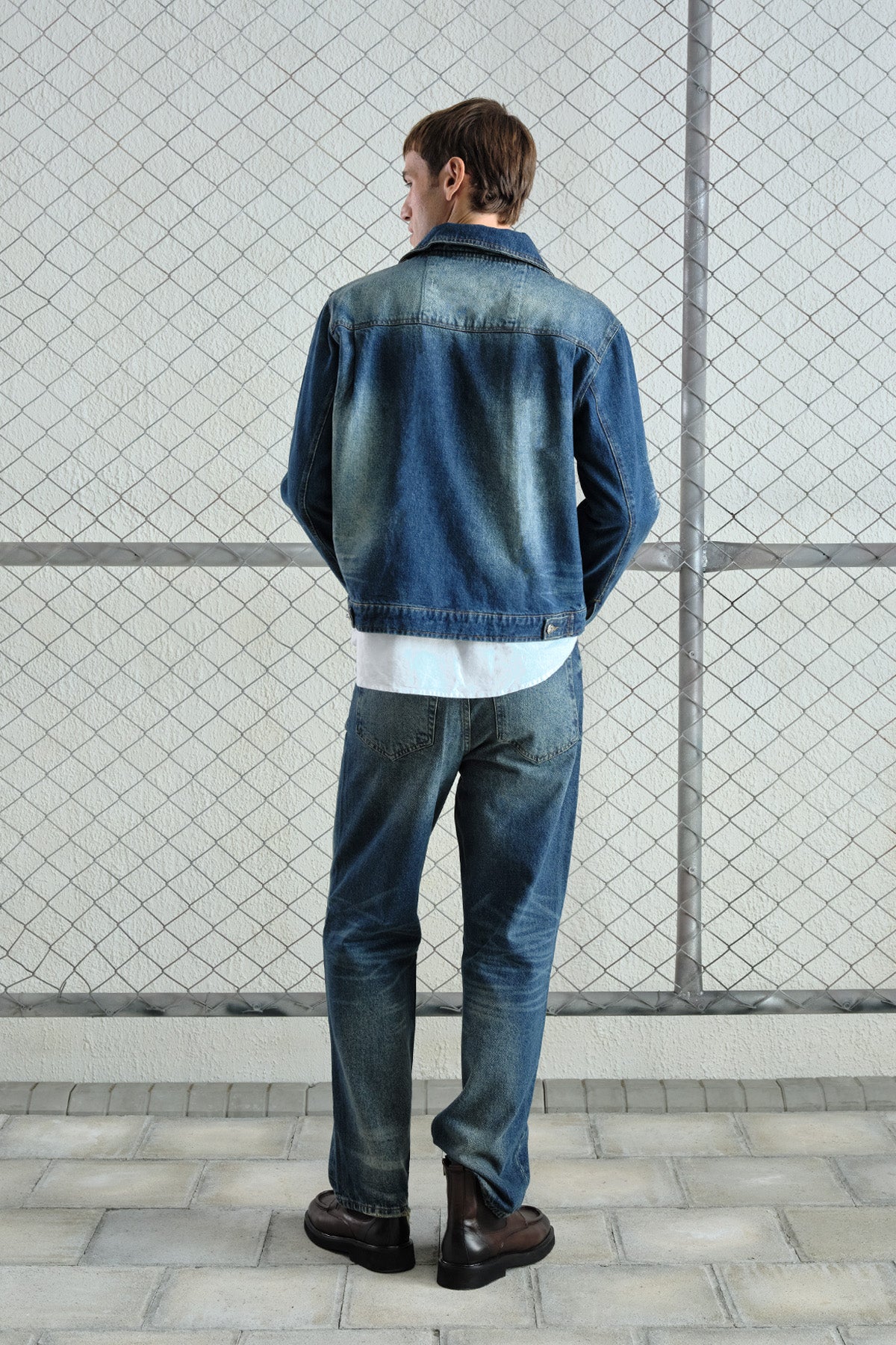 LASER-WASHED DENIM JACKET