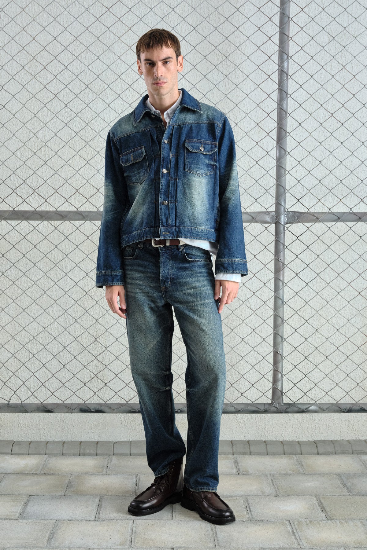 LASER-WASHED DENIM JACKET