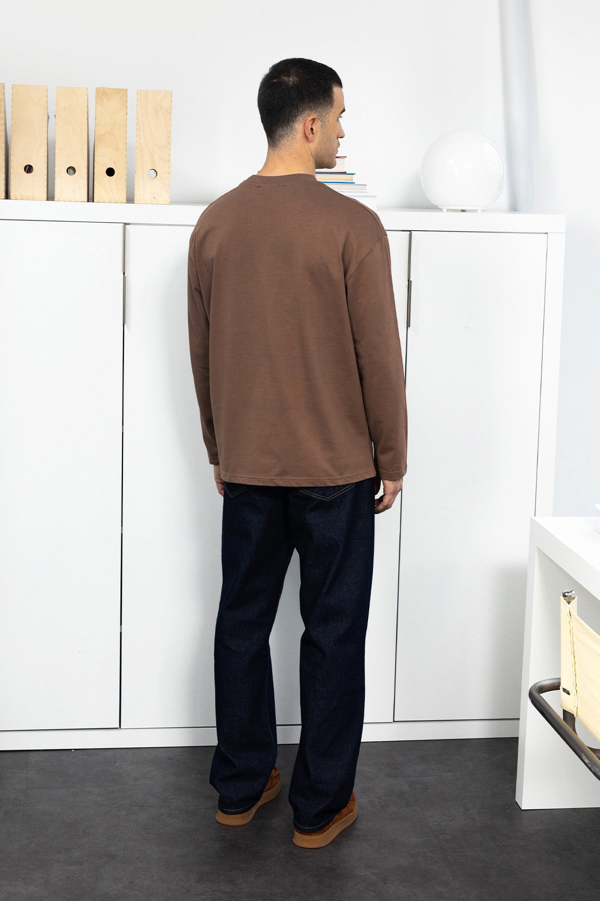 BASIC UZUN KOL T-SHIRT - KAHVERENGİ - T-SHIRT