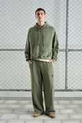 EFEKTLİ YIKAMALI HAKİ SWEATSHIRT