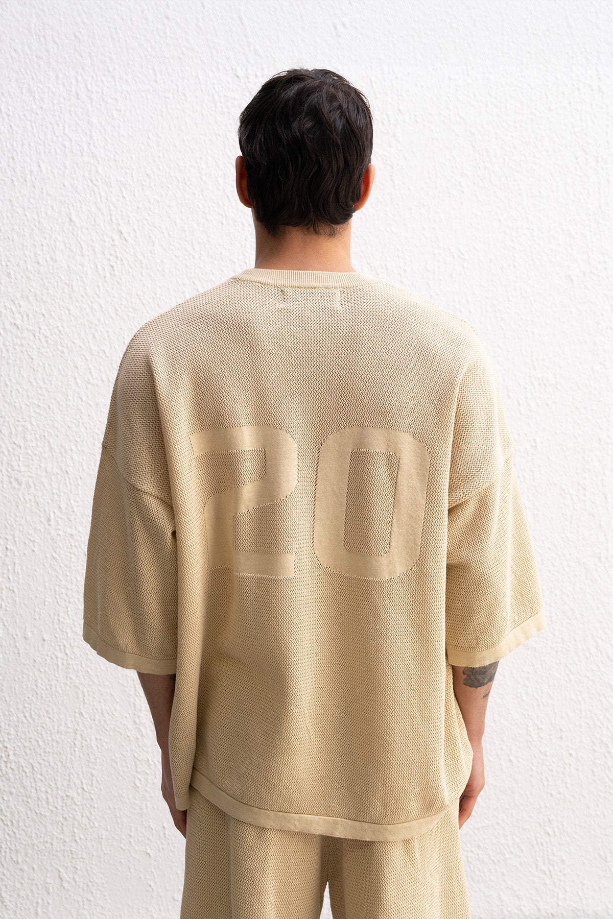 LOGO DETAYLI TRİKO BEJ T-SHIRT - T-SHIRT