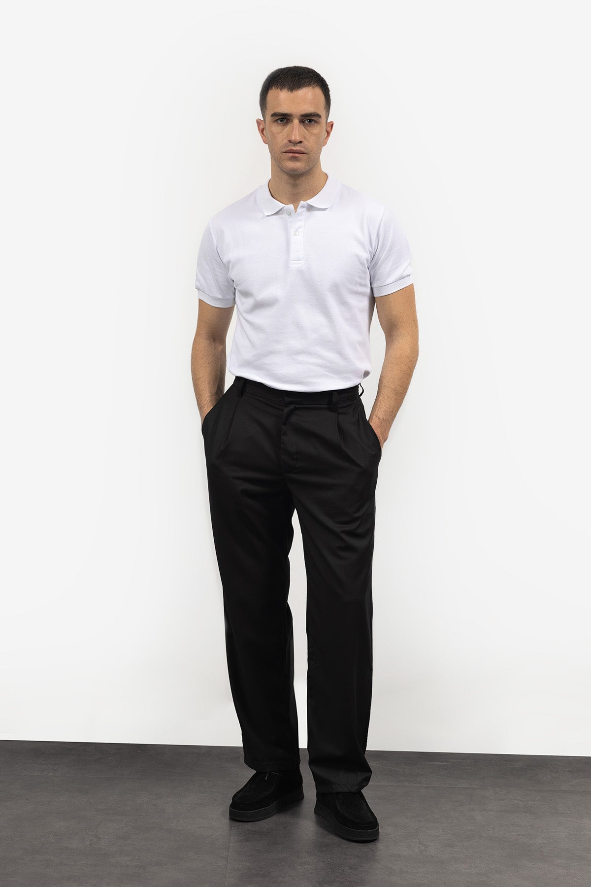 PİLİLİ PANTOLON - SİYAH - PANTOLON