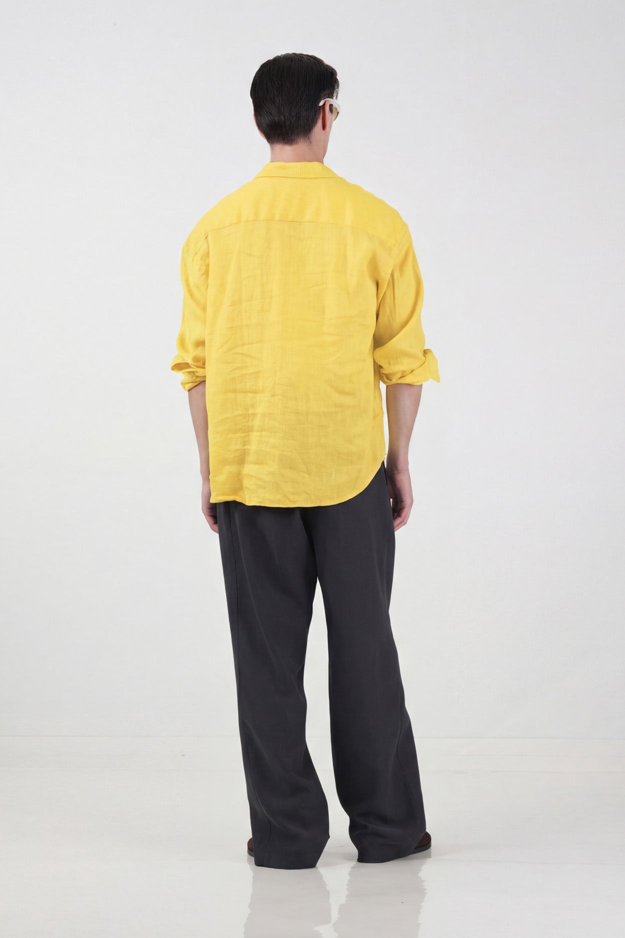 100% LINEN OVERSIZE YELLOW SHIRT